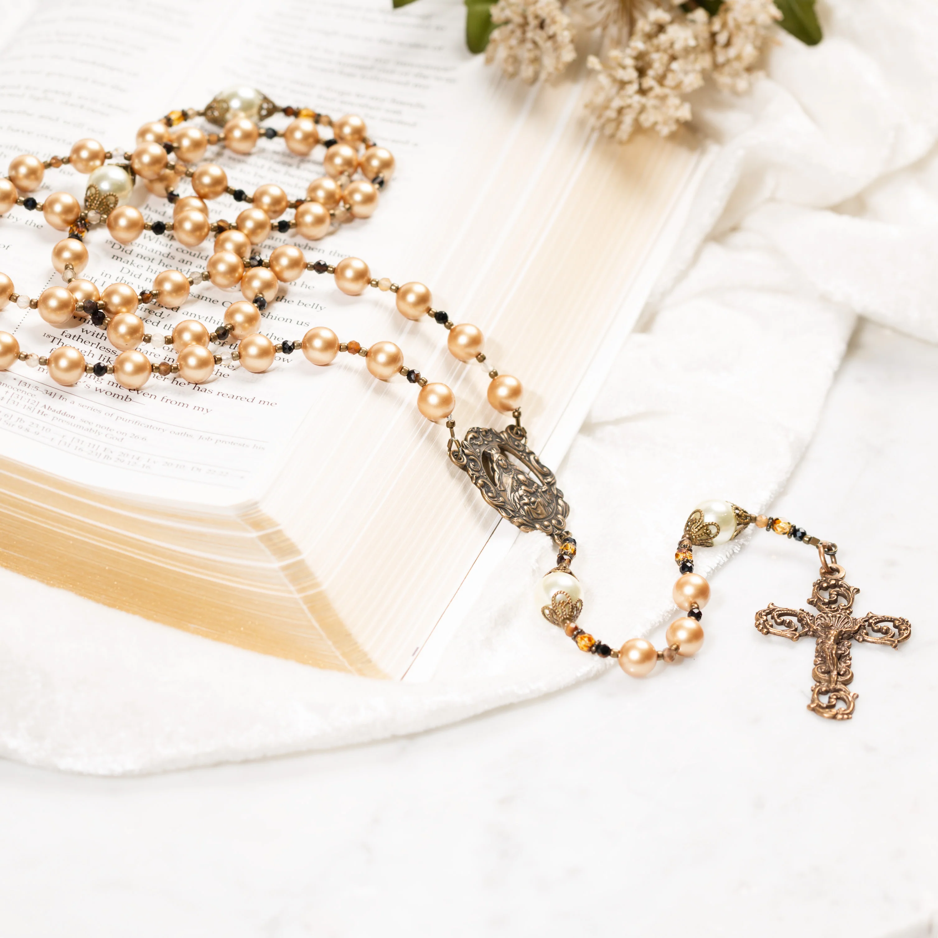 Our Lady's Golden Pearl Rosary - Catholic Company Rosary of the Year 2024 - Image 4