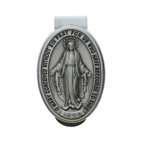 Oval Miraculous Mary Visor Clip