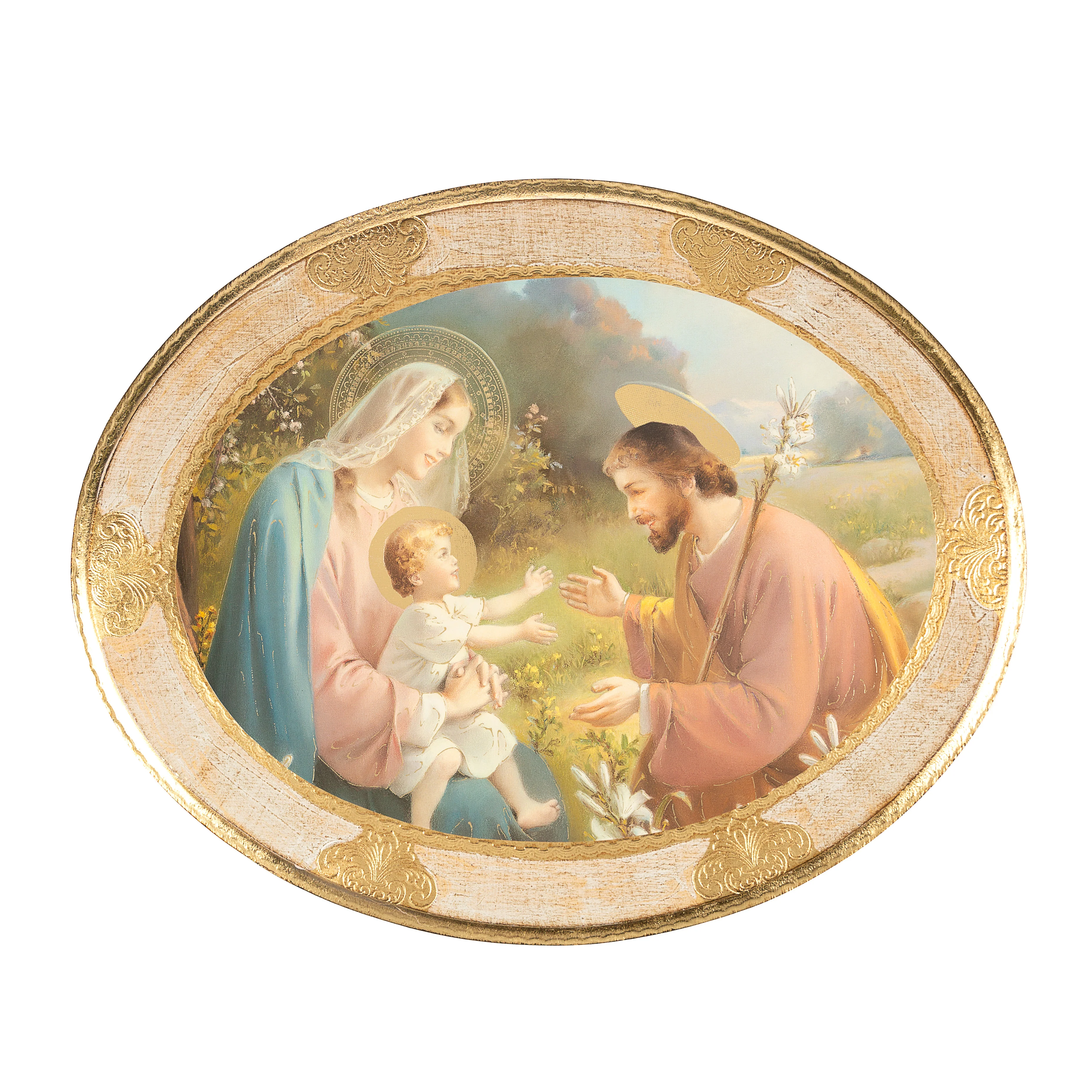 Oval Simeone Holy Family Florentine Plaque - Image 2