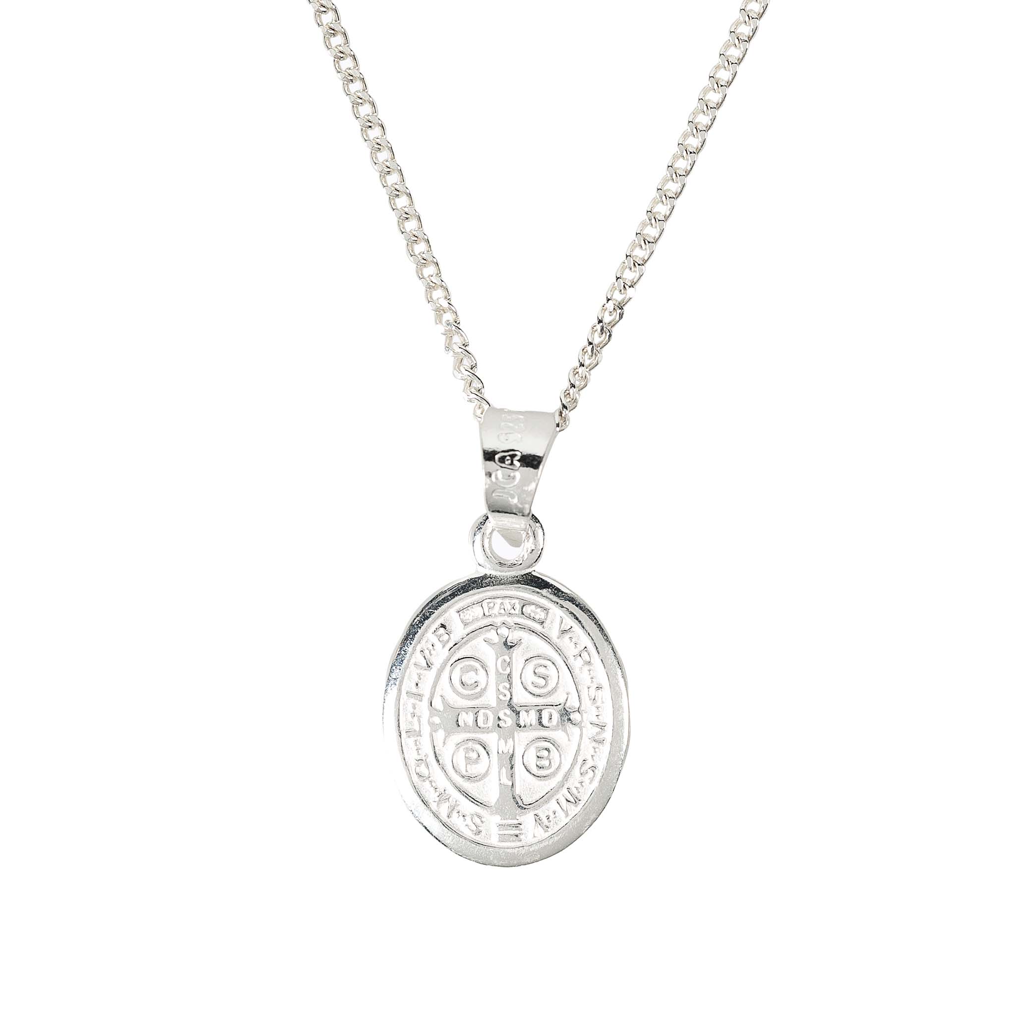 Oval Sterling St. Benedict Medal Necklace - Image 2