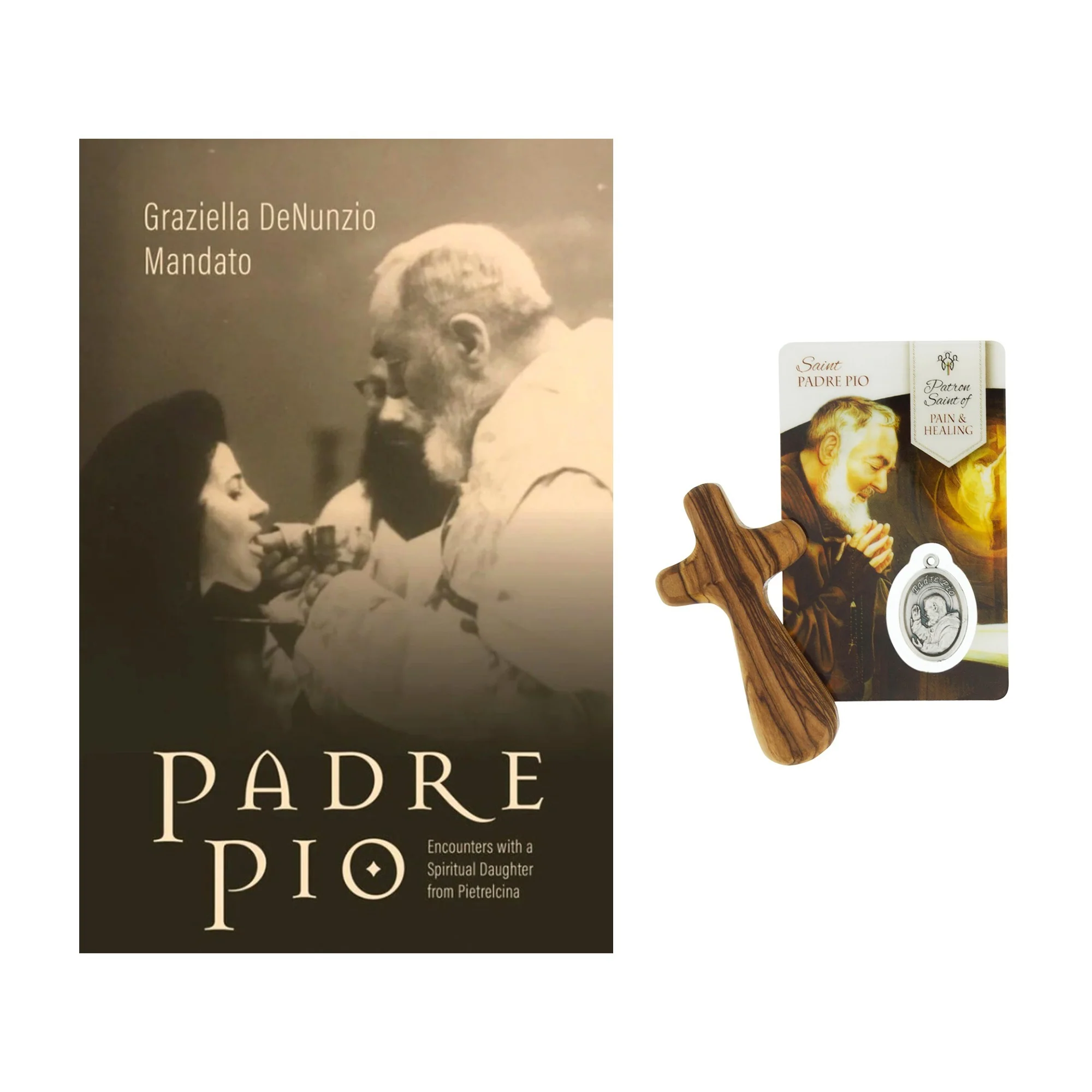 Padre Pio: Encounters With a Spiritual Daughter From Pietrelcina, Comforting Palm Cross, and Padre Pio Healing Card (Gift Set) - Image 2