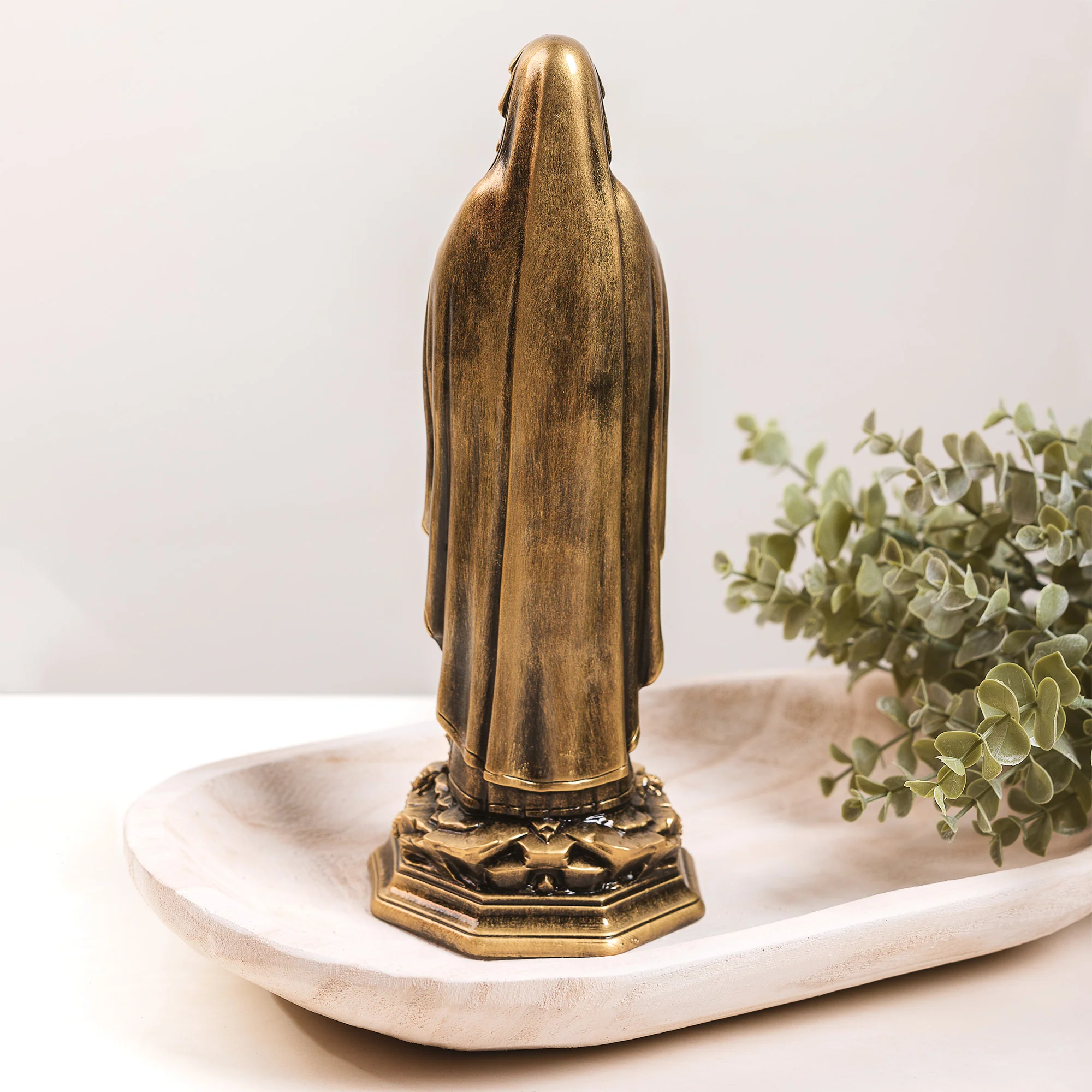 Painted Bronze Lourdes Statue with Medals - 11.8" - Image 4