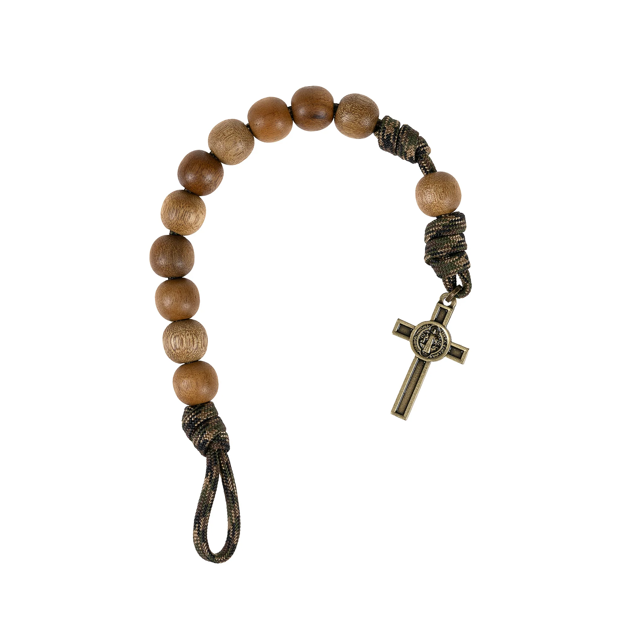 Paracord St. Benedict Decade Rosary Bracelet - Image 3