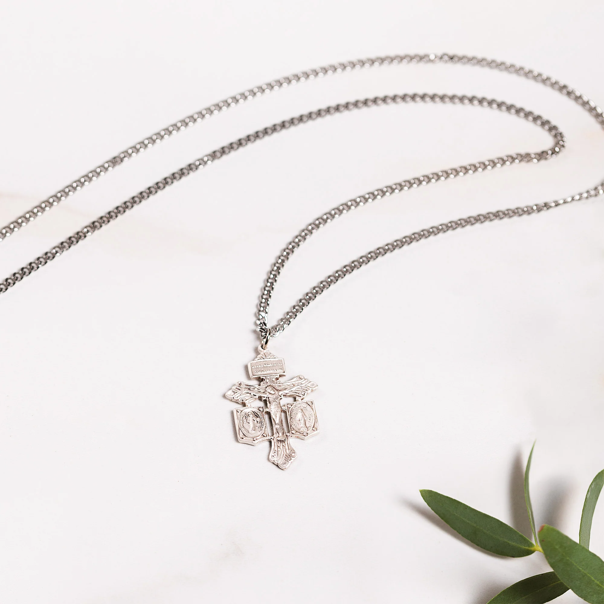 Pardon Crucifix with Benedict & Miraculous Medal Necklace