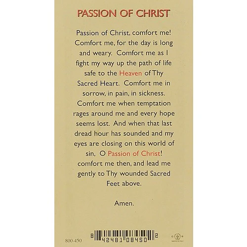 Passion of Christ - Sacred Heart of Jesus - Prayer Card - Image 2