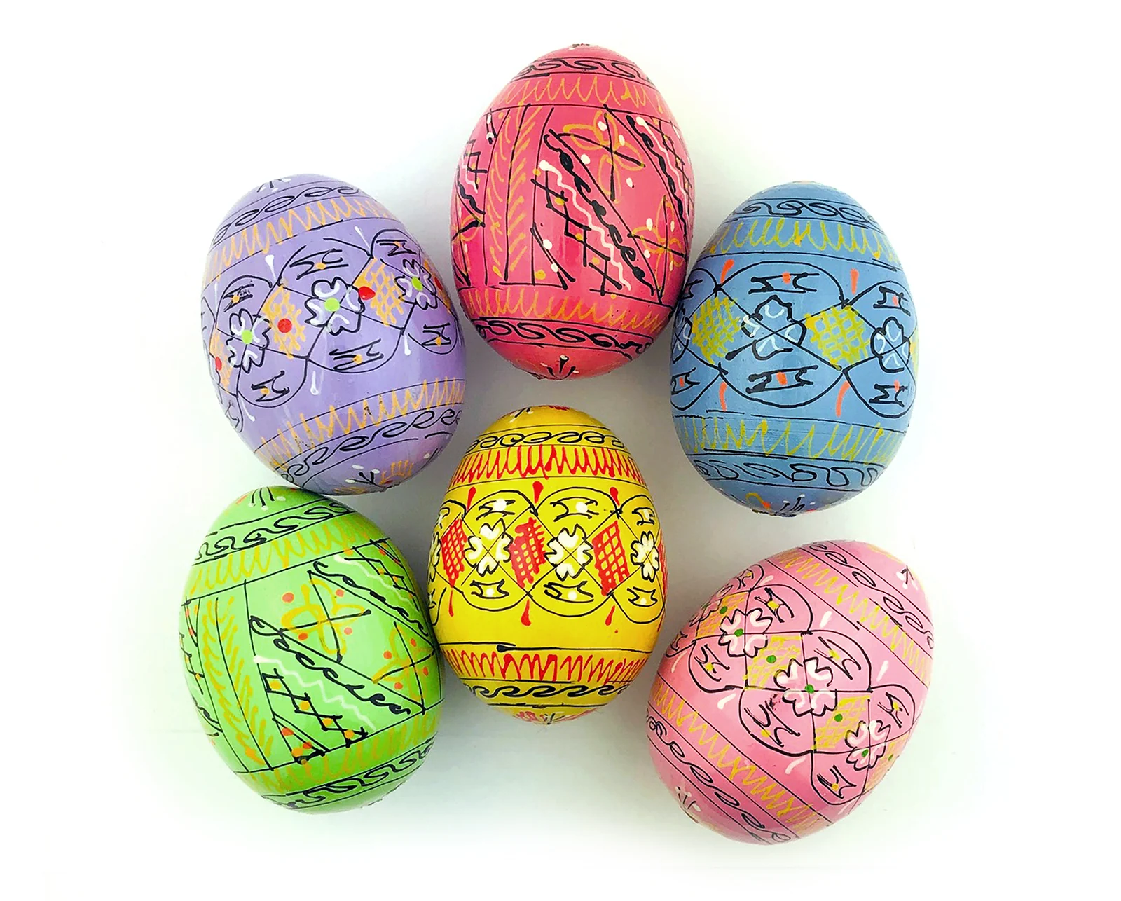 Pastel Ukrainian Easter Eggs (Pysanky) - Set of 6 - Image 2