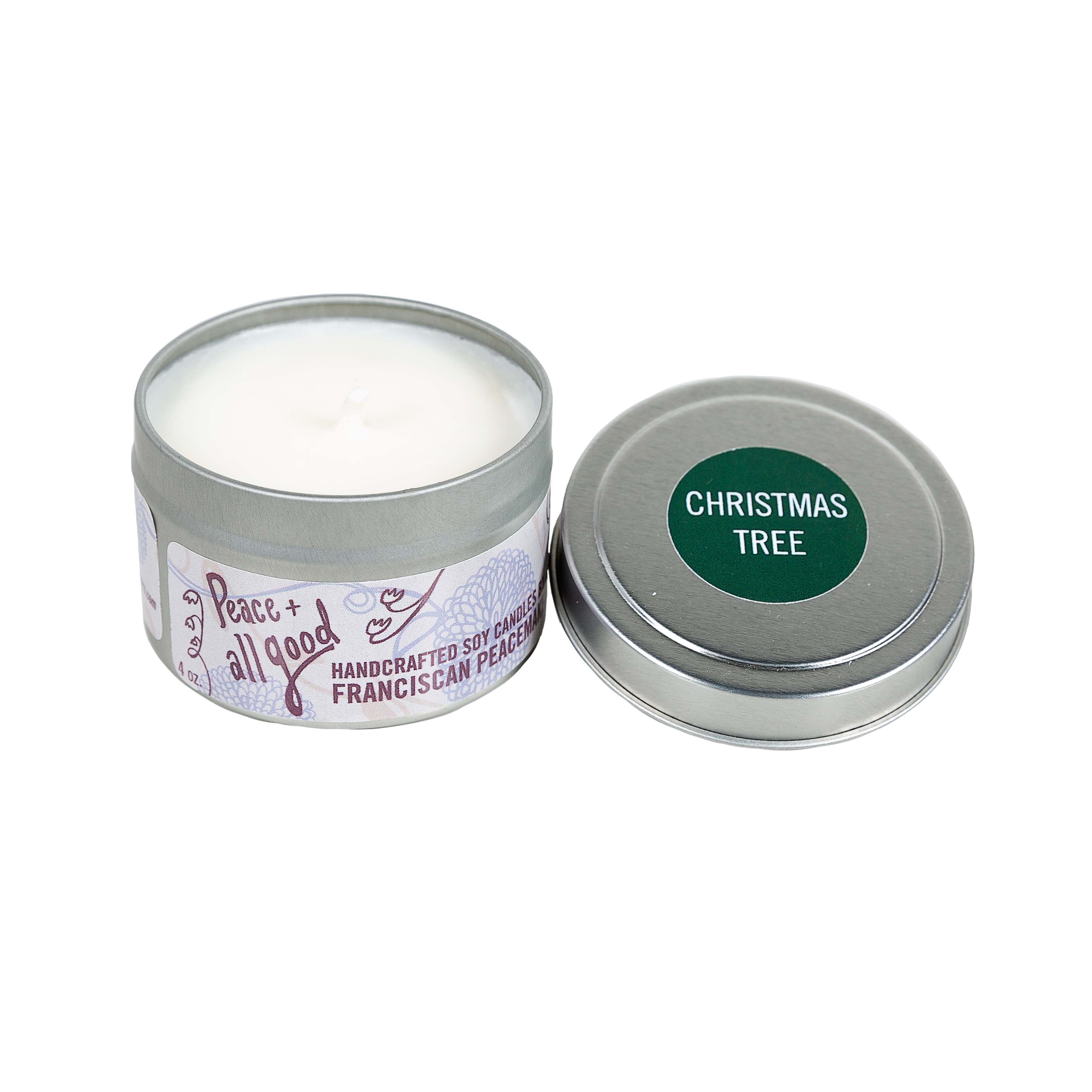 Peace & All Good Christmas Tree Soy Candle - 4 oz