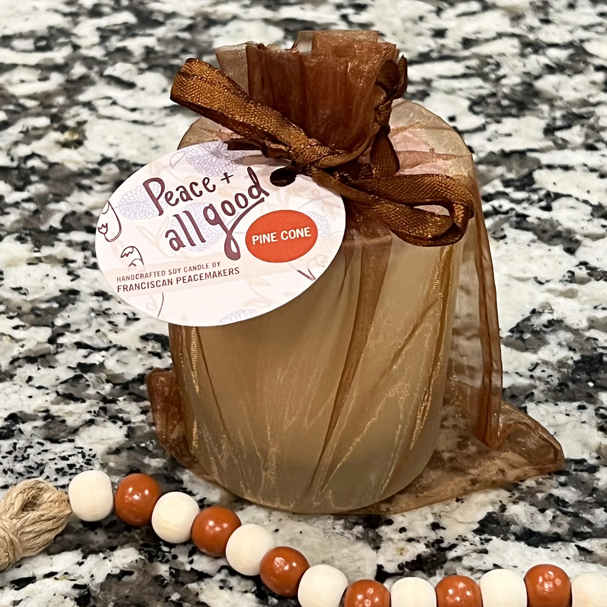 Peace & All Good Pine Cone Soy Candle - 6.5 oz - Image 2