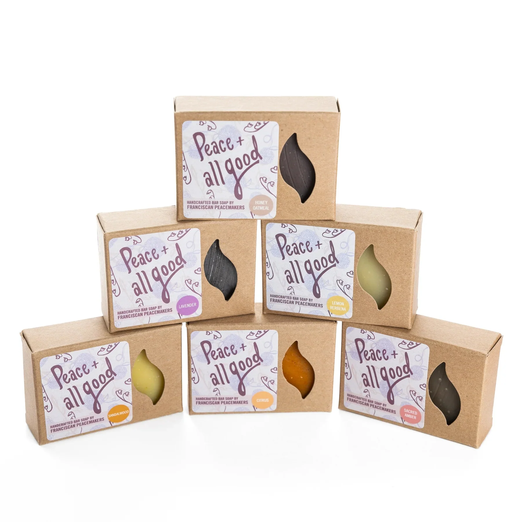 Peace & All Good Variety Bar Soap Gift Set - With or Without Soap Dish - Image 2