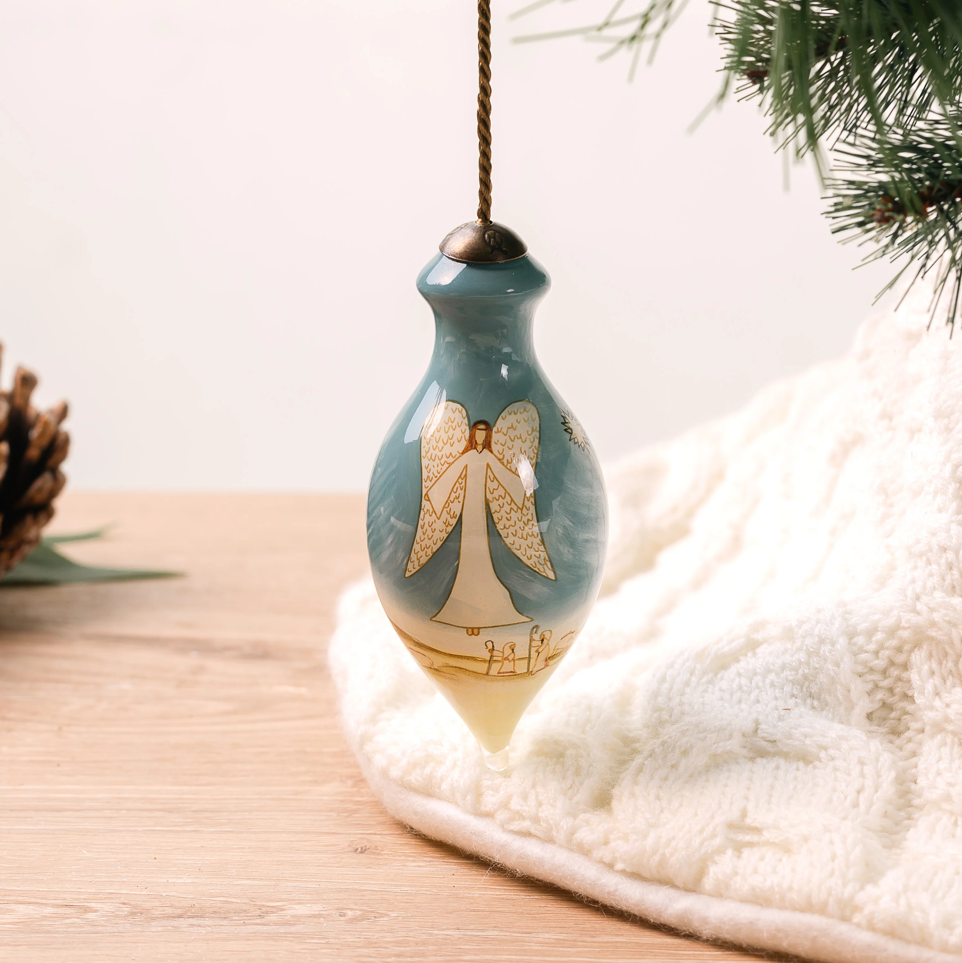 Peace on Earth Blown Glass Ornament - Image 2