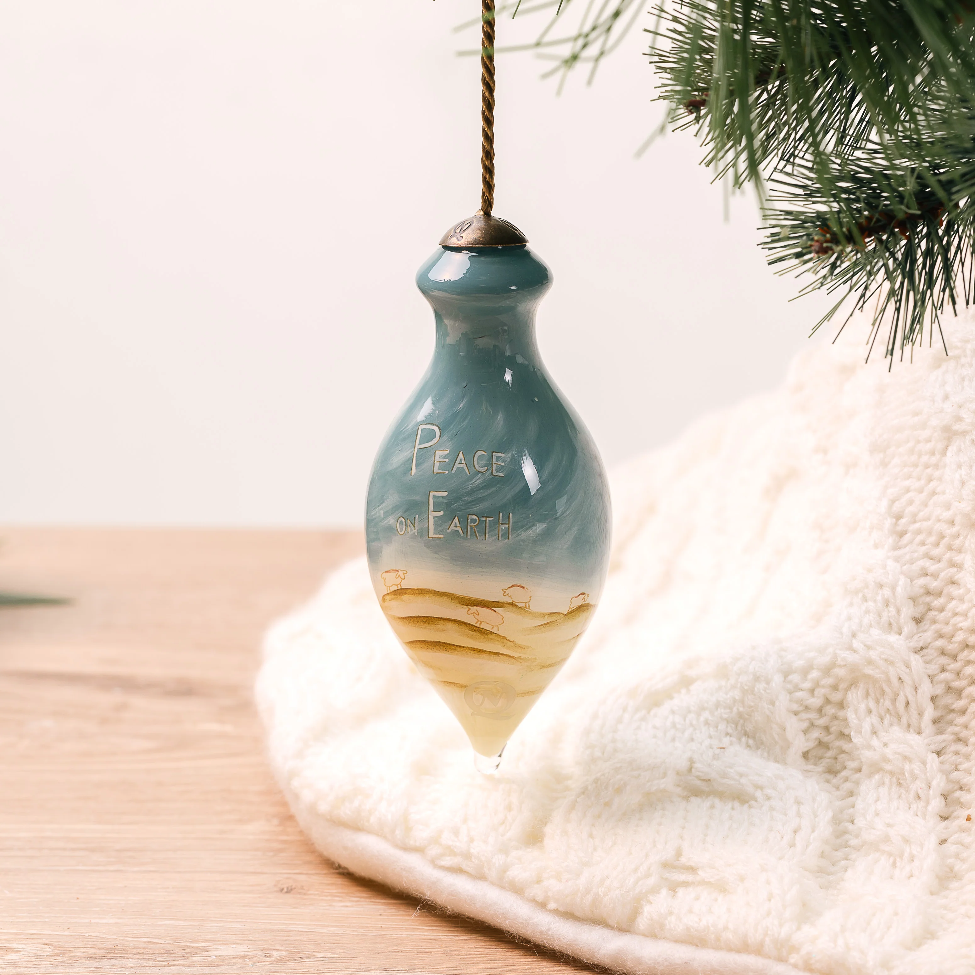 Peace on Earth Blown Glass Ornament - Image 3