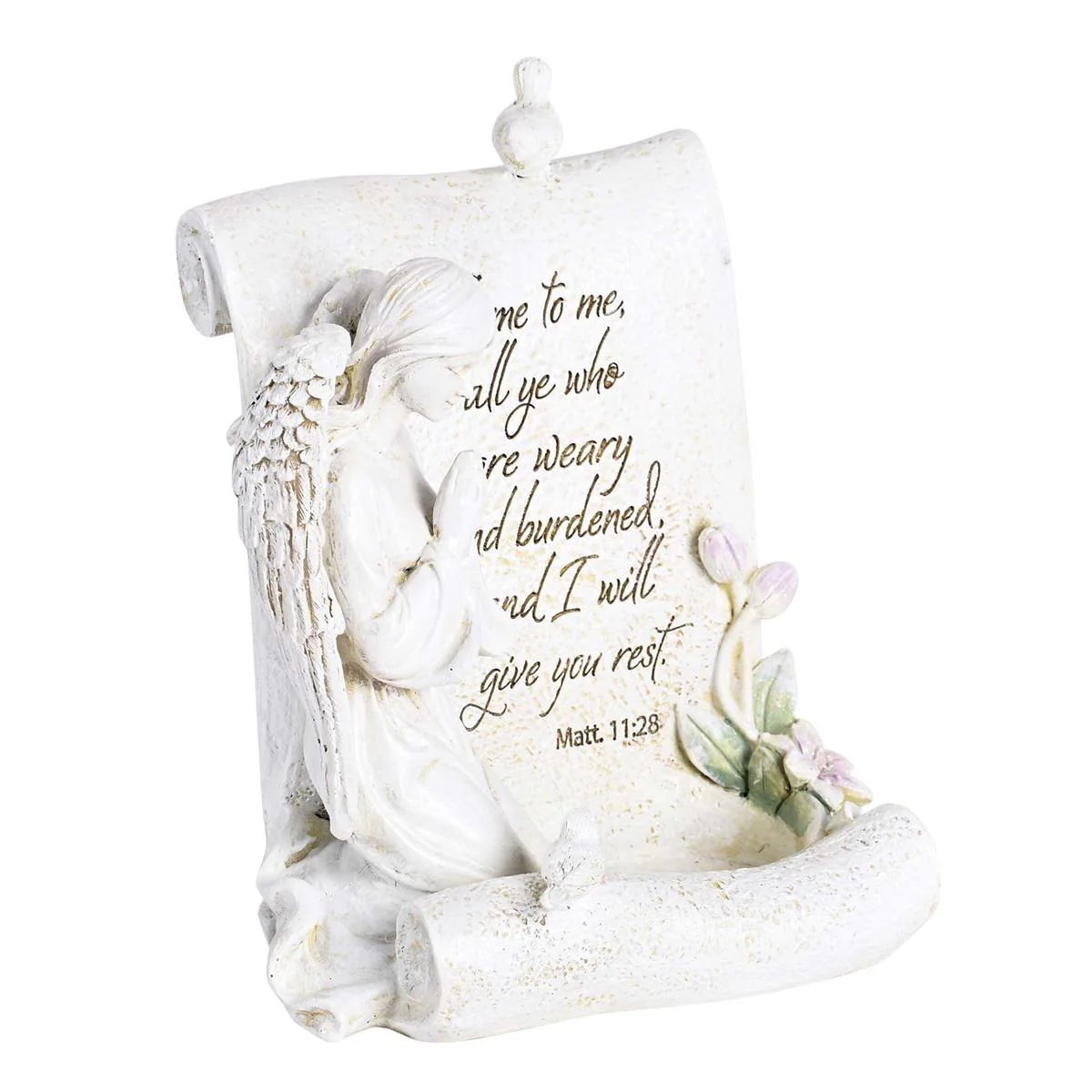 Peaceful Praying Angel Tealight Figurine - 7" - Image 3