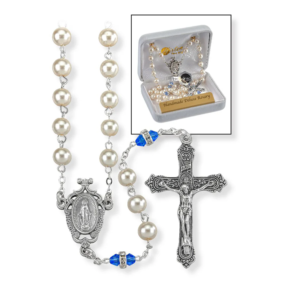 Pearl & Crystal Birthstone Rosary - Image 11