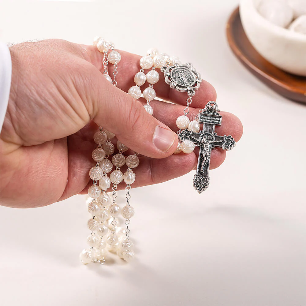 Pearl Roses 10 Decade 100 Requiem Rosary - Image 3