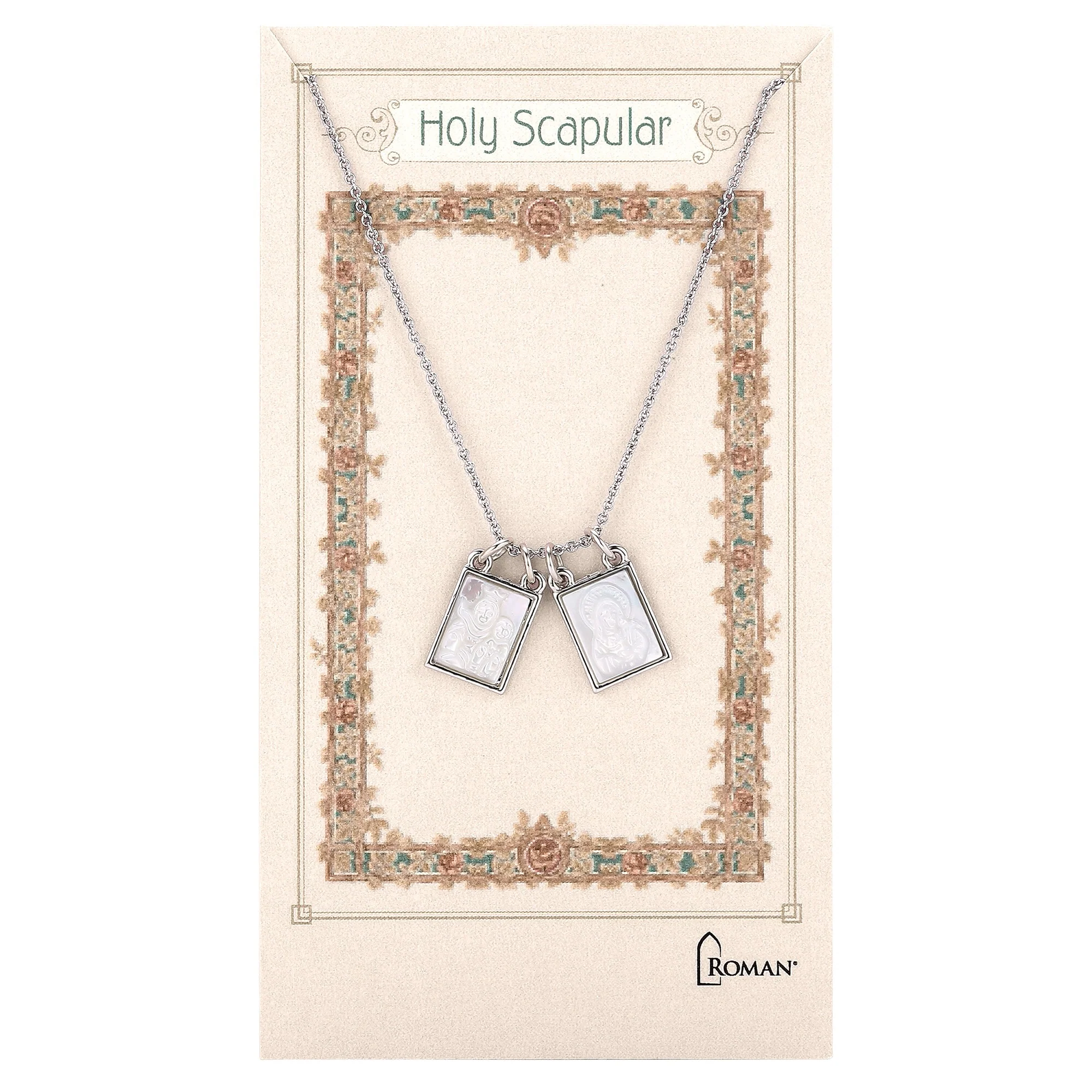 Pearlized Scapular Silver Neckace - Image 2