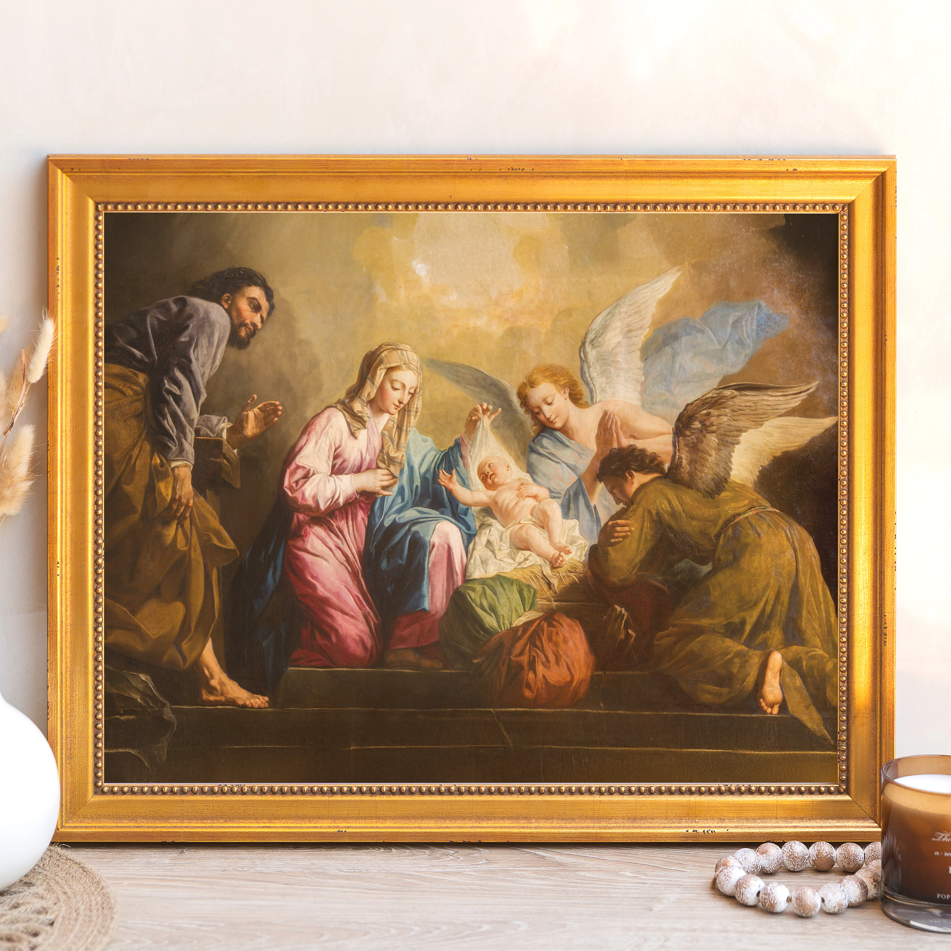 Pellegrini's The Nativity Framed Canvas - Sacred Signature Collection - Image 6