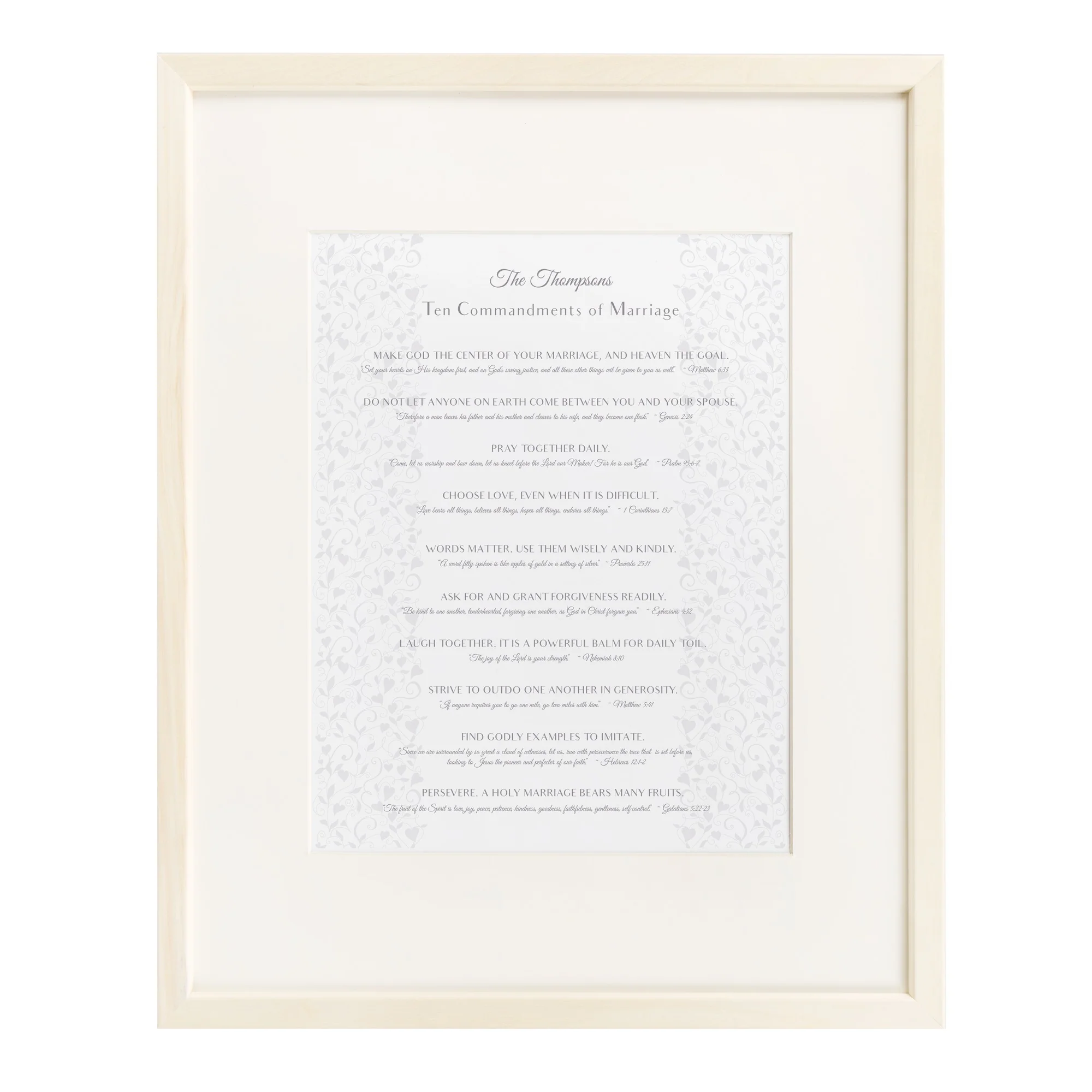 Personalized 10 Bible Commandments for Marriage Print - Image 2