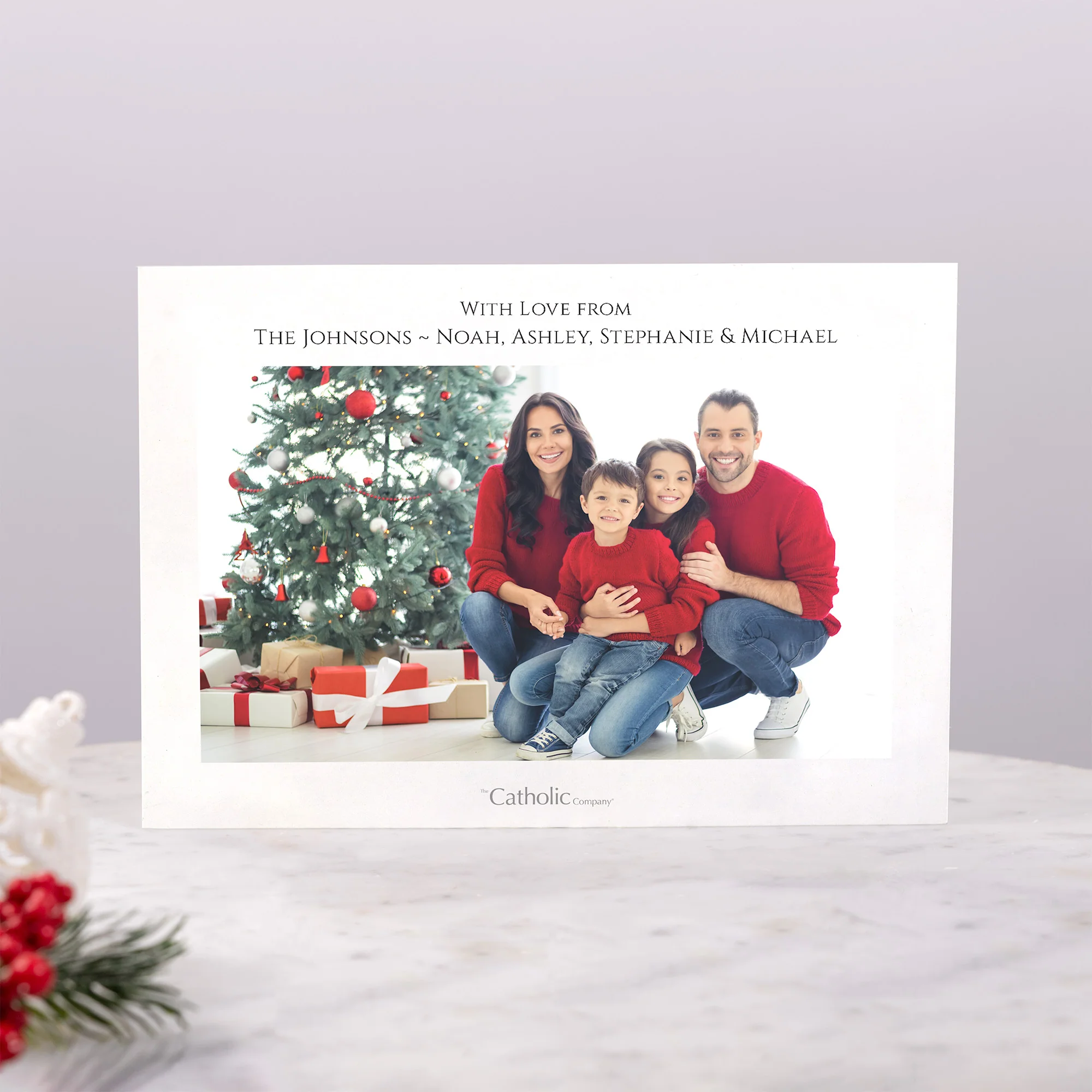 Personalized Adoration of the Shepherds Photo Christmas Cards