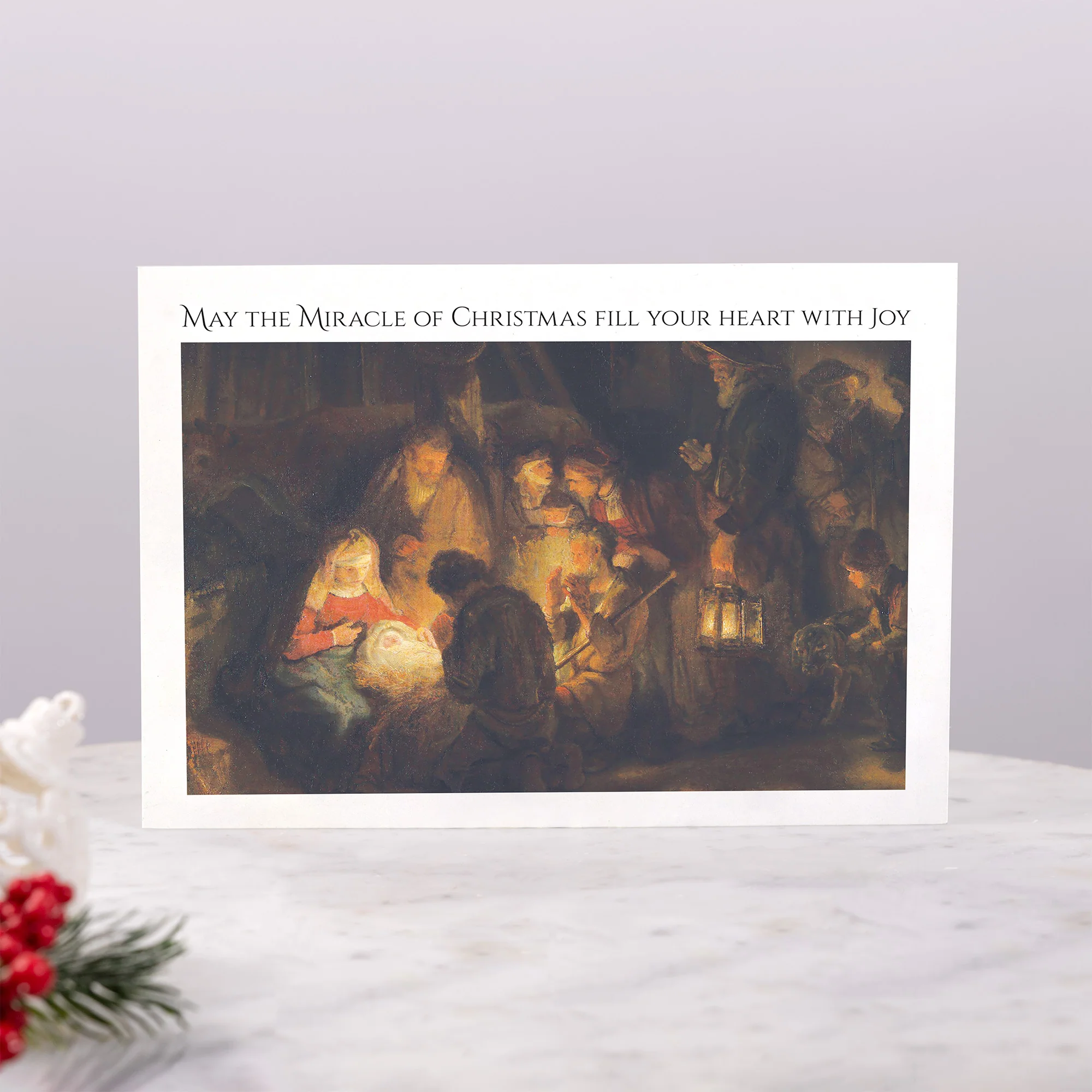 Personalized Adoration of the Shepherds Photo Christmas Cards - Image 3