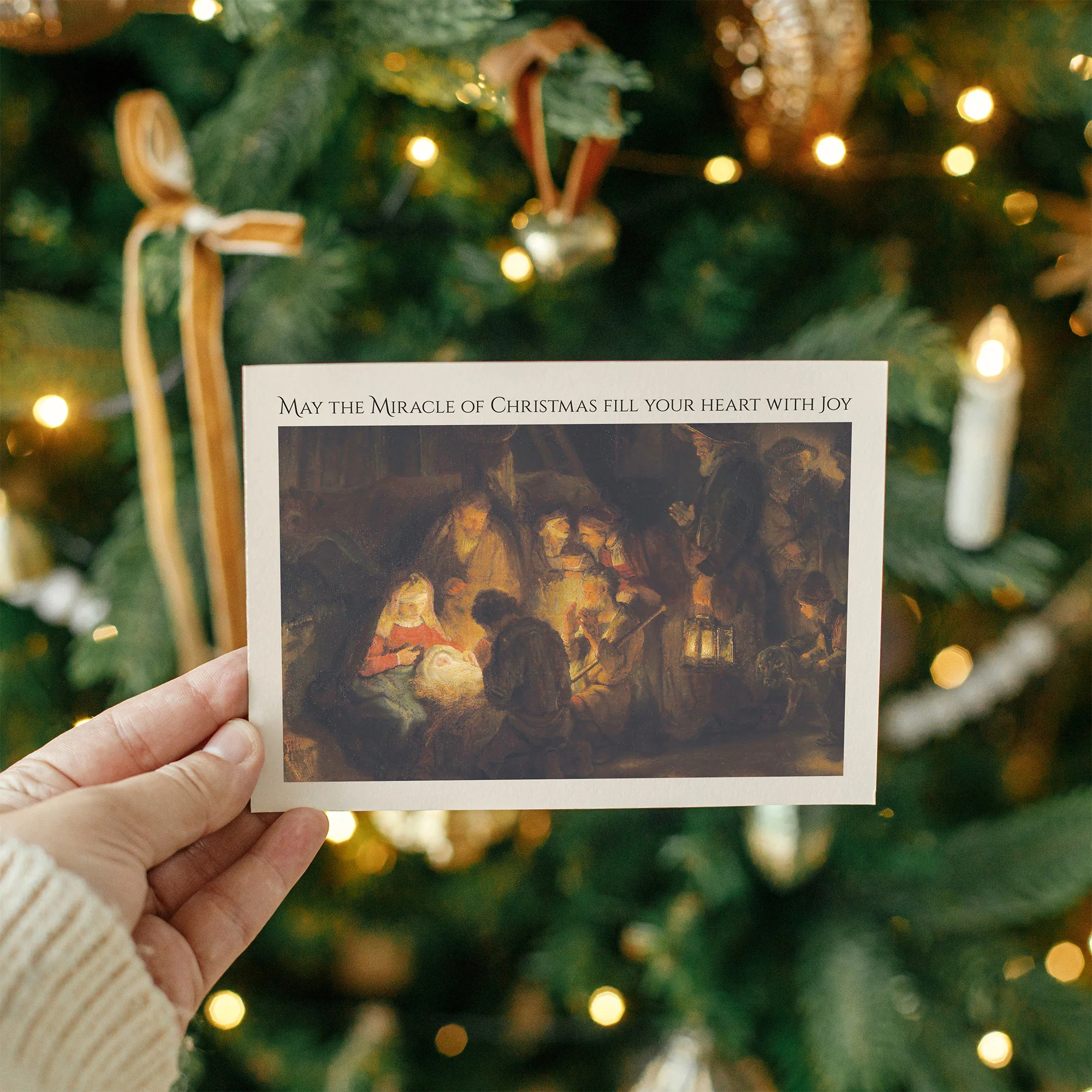 Personalized Adoration of the Shepherds Photo Christmas Cards - Image 4