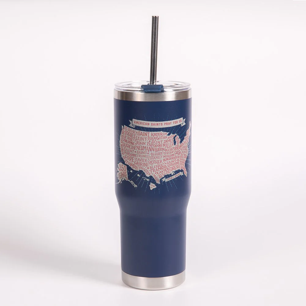 Personalized American Saints 250th Commemorative Tumbler with Straw
