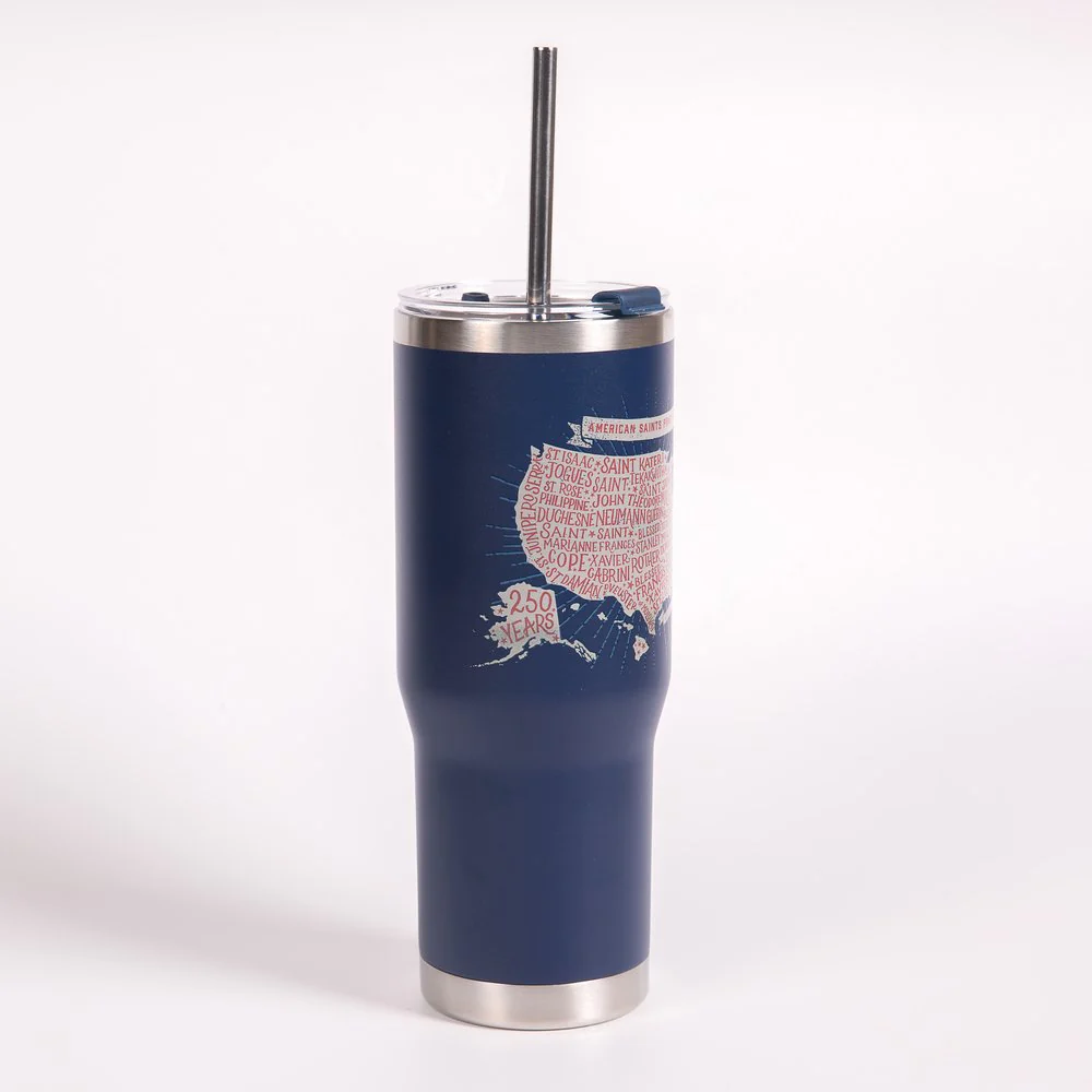 Personalized American Saints 250th Commemorative Tumbler with Straw - Image 2
