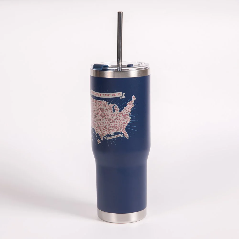 Personalized American Saints 250th Commemorative Tumbler with Straw - Image 3