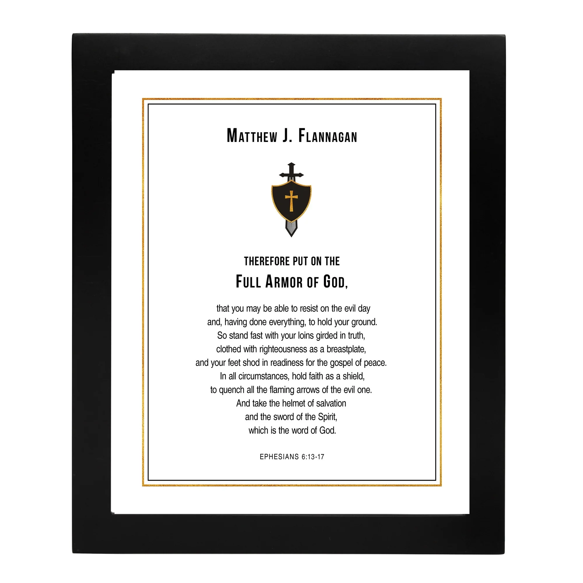 Personalized Armor of God Framed Print