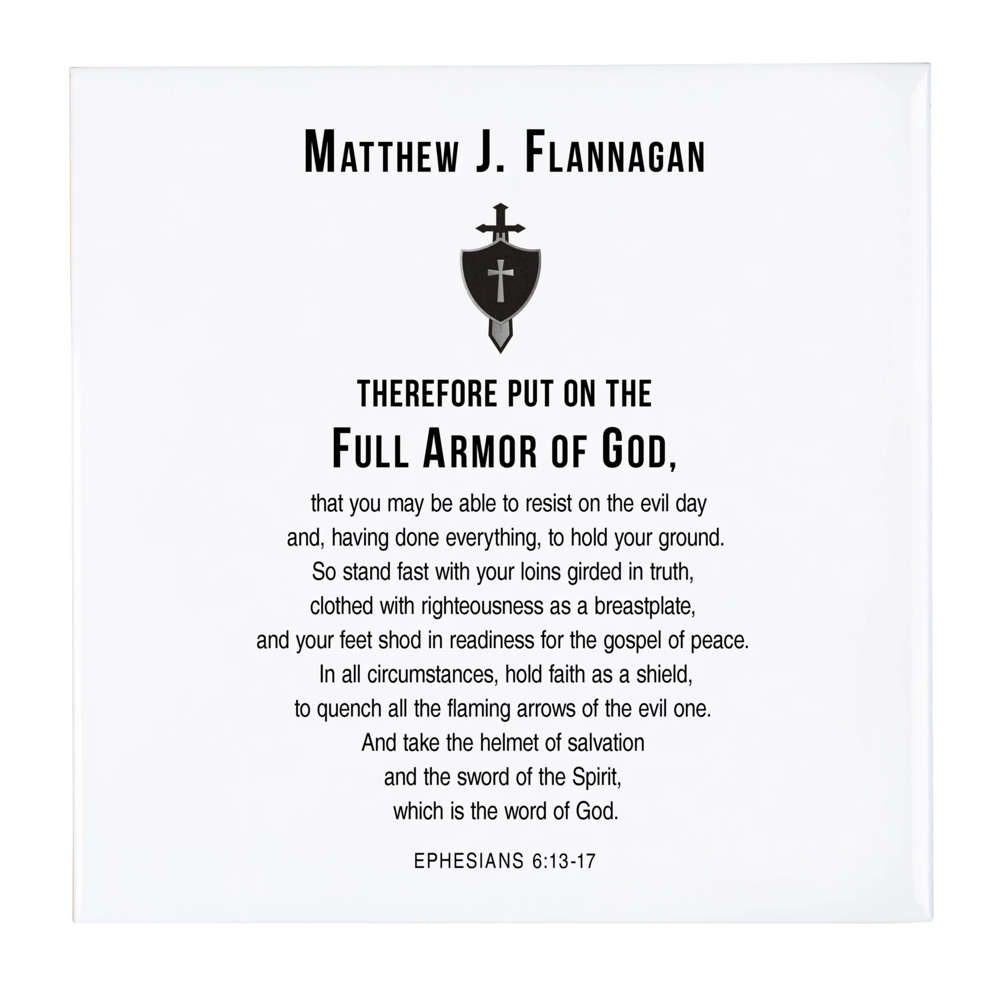 Personalized Armor of God Tile