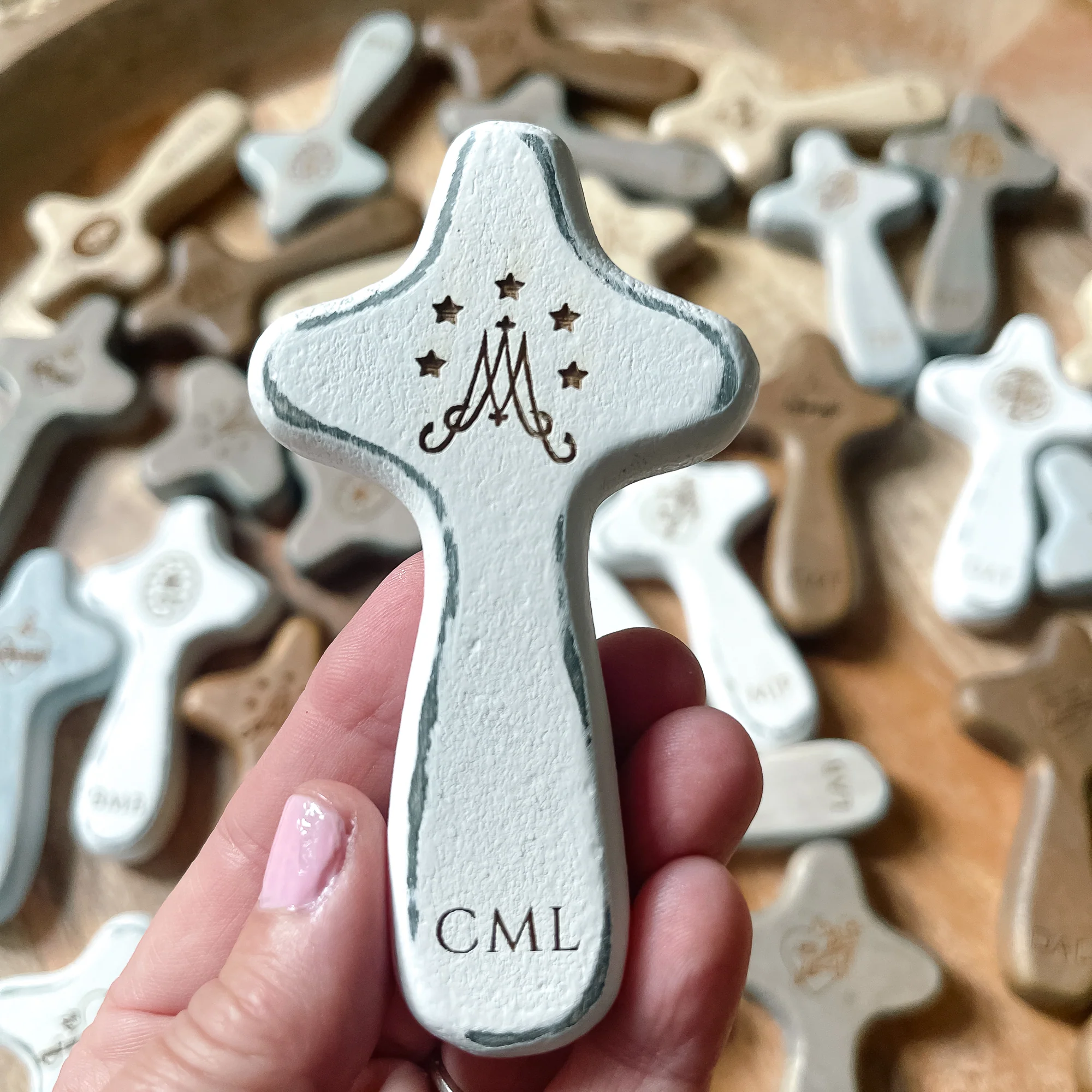 Personalized Ave Maria Comfort Cross - Image 2