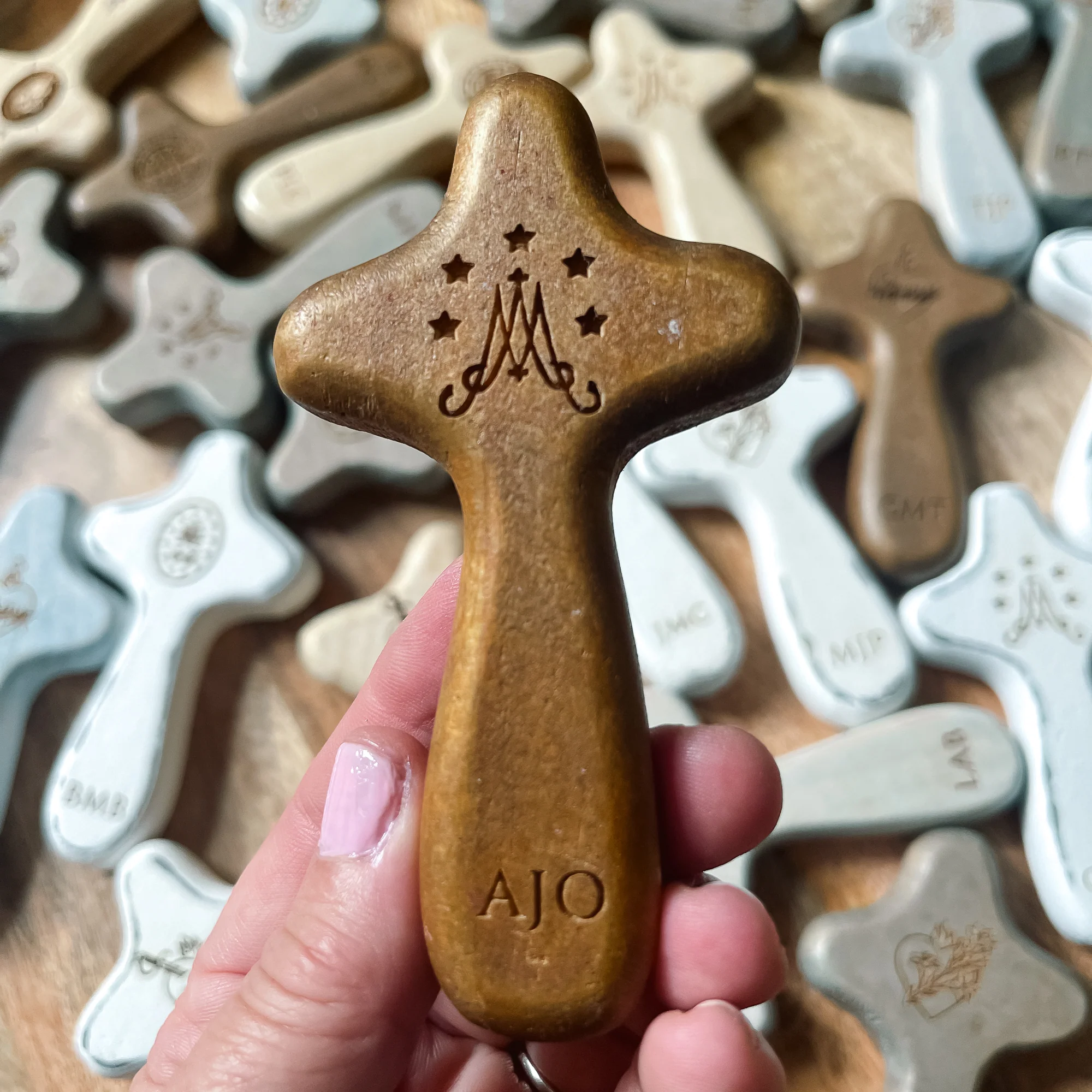 Personalized Ave Maria Comfort Cross - Image 4