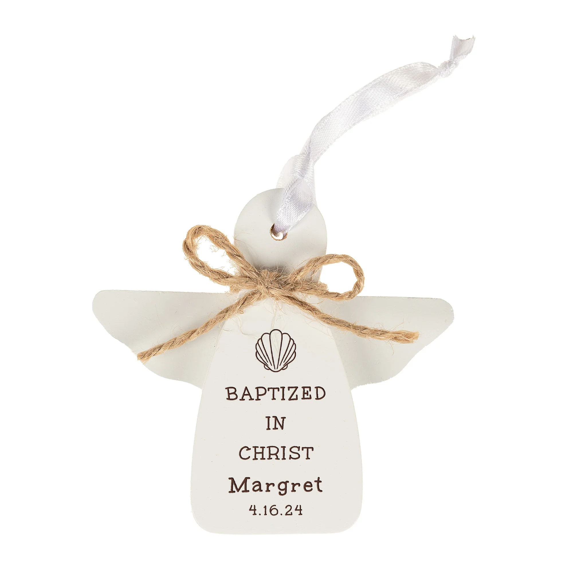 Personalized Baptism Angel Ornament - Image 2