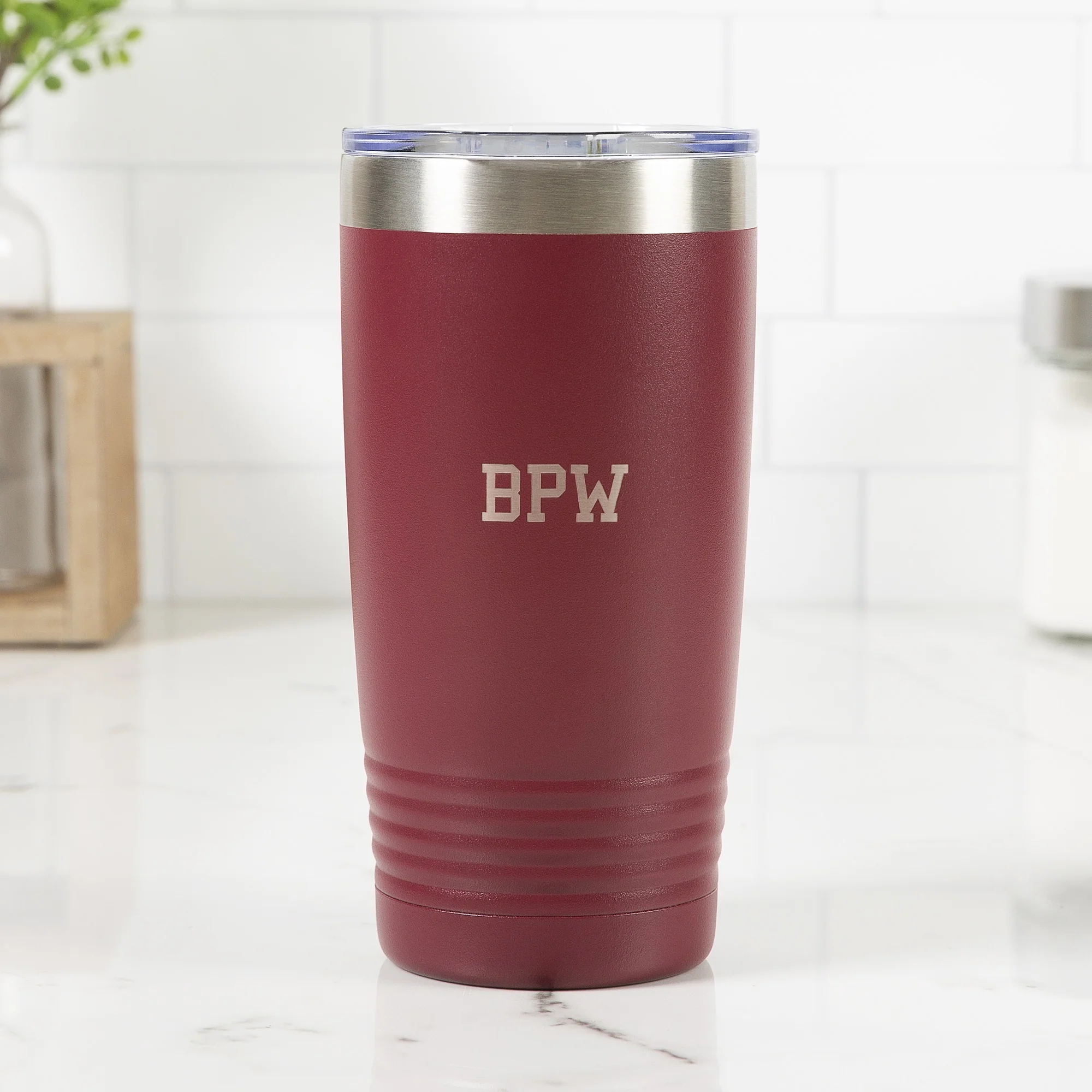 Personalized Be Not Afraid Maroon 20oz Tumbler - Image 2