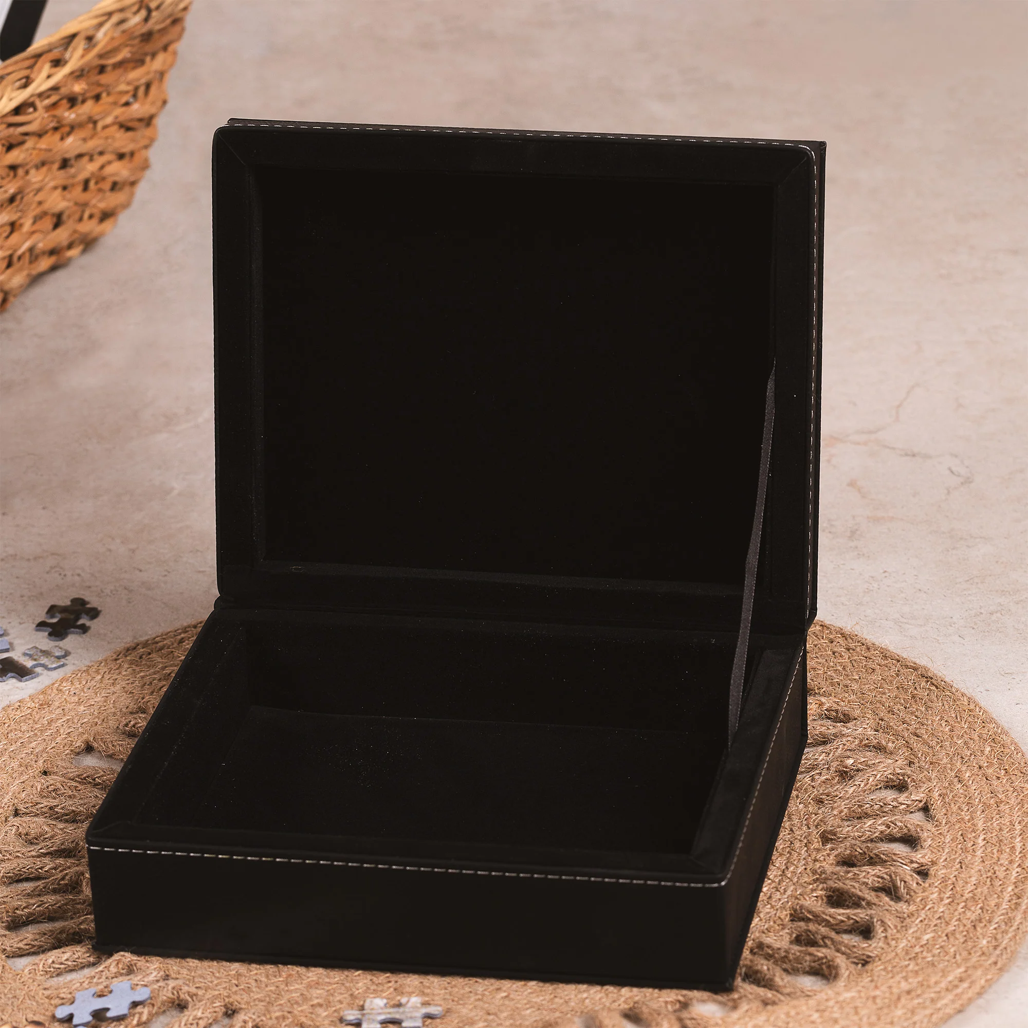 Personalized Black Leather Sacramental Keepsake Box