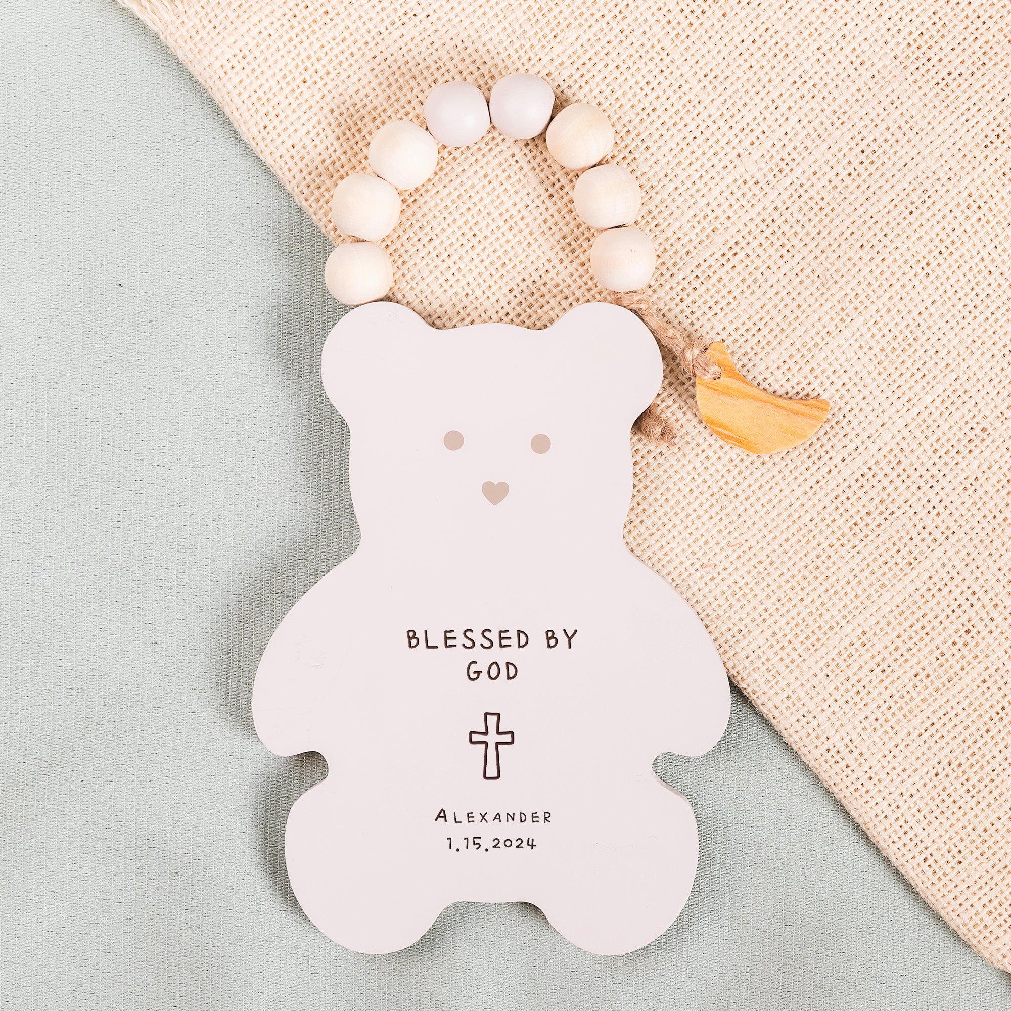 Personalized Blessed Bear Hanging Plaque - Image 3