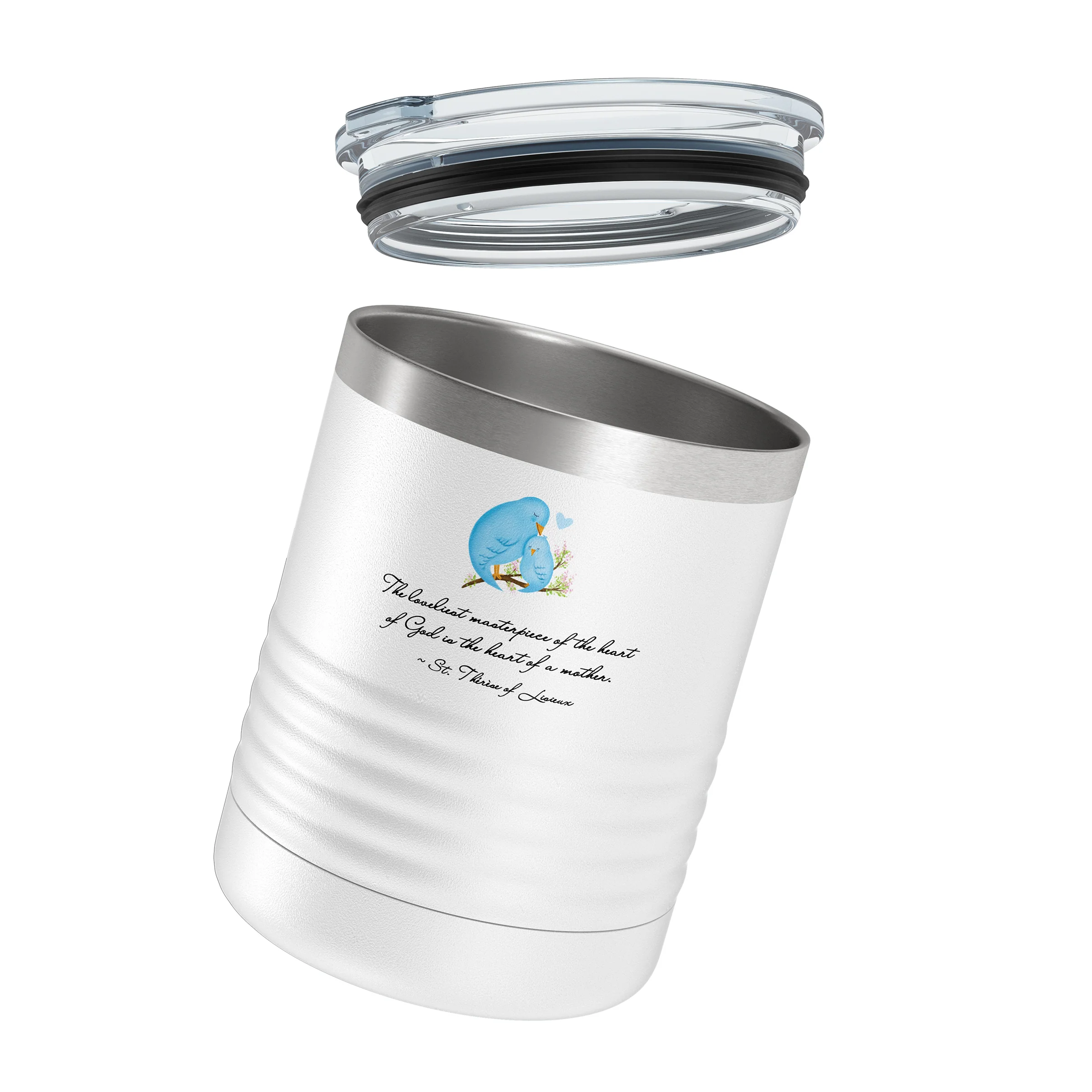 Personalized Bluebirds Heart of a Mother 10oz. Tumbler - Image 2