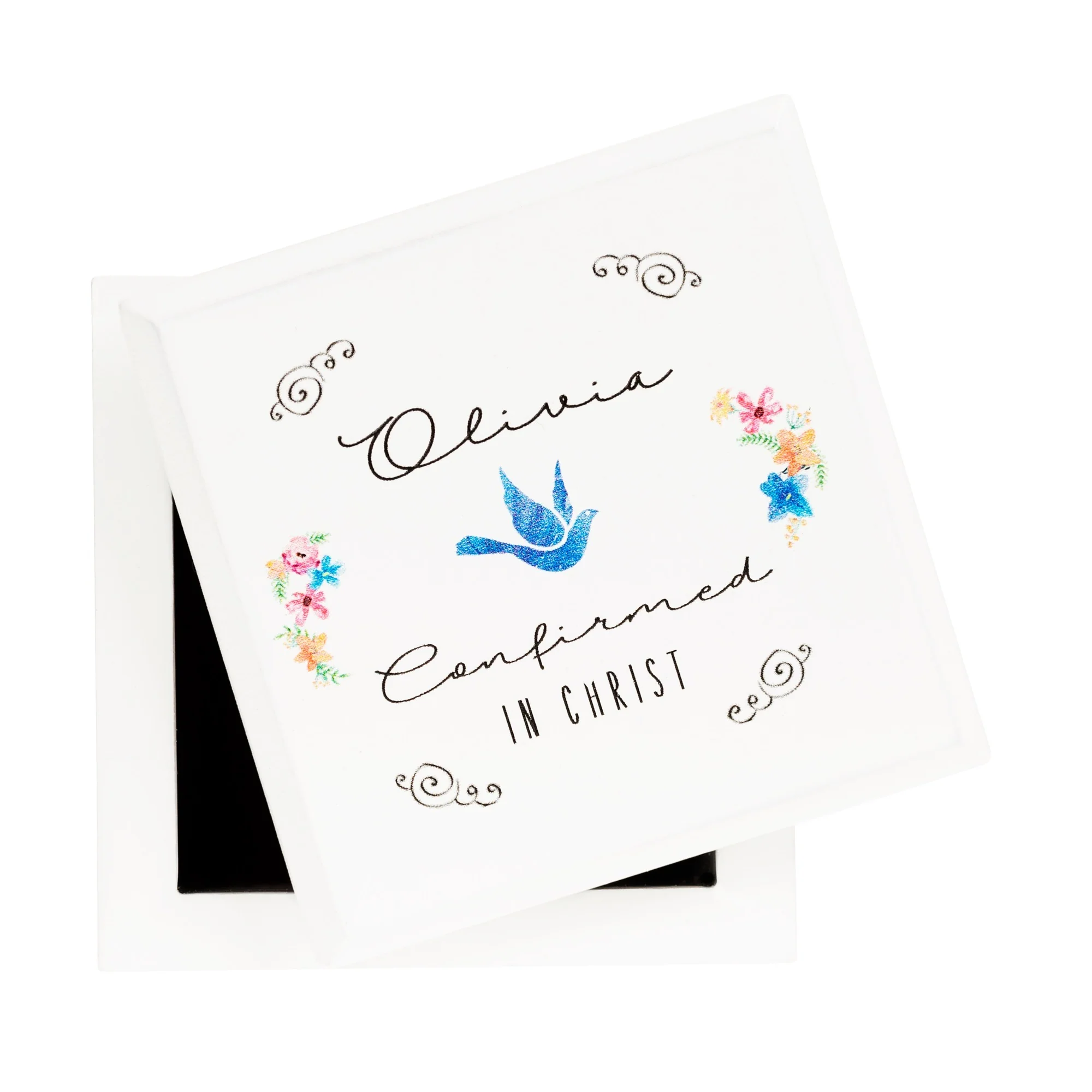 Personalized Boho Floral Confirmation Keepsake Box - Image 2