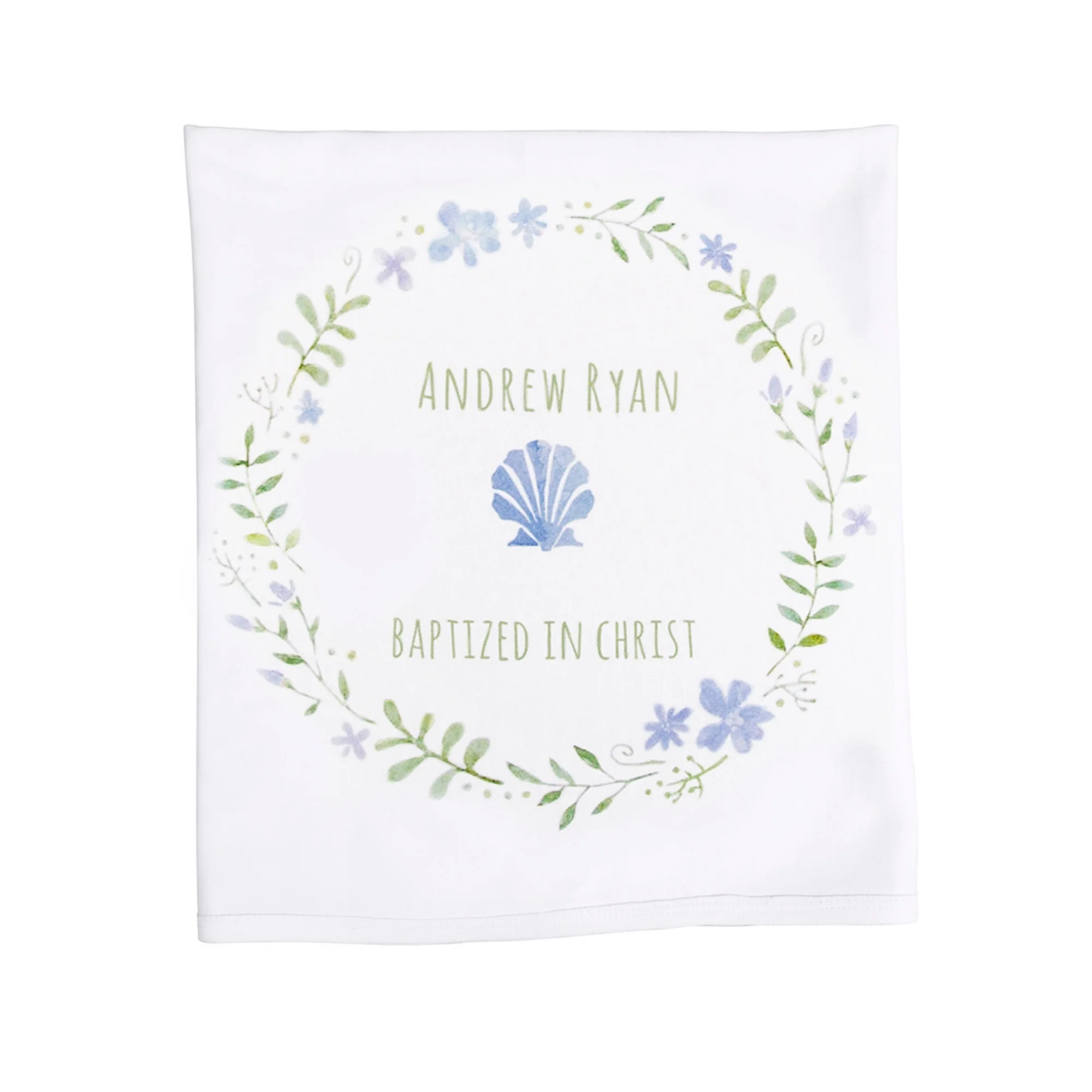 Personalized Boy's Baptism Baby Blanket