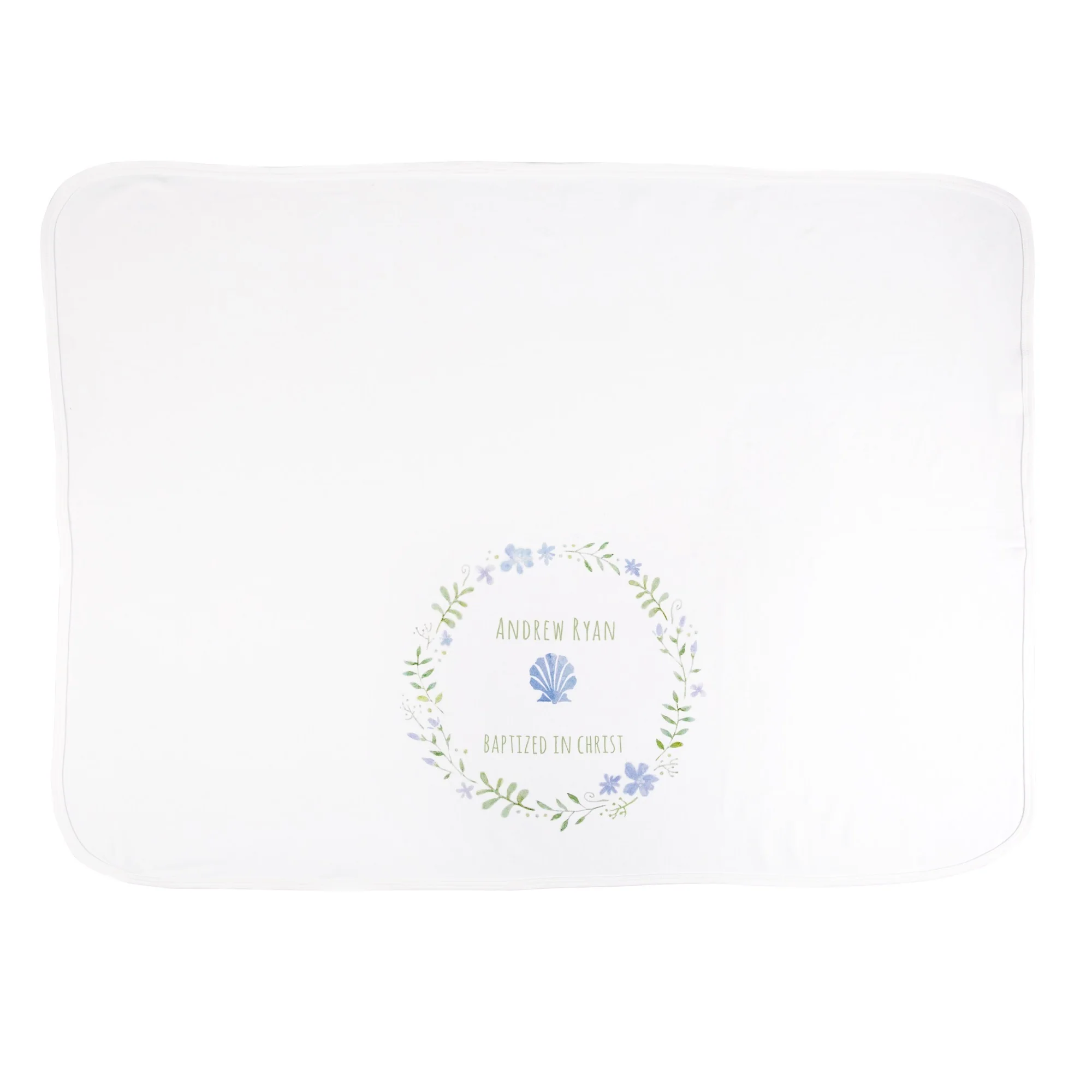 Personalized Boy's Baptism Baby Blanket - Image 2