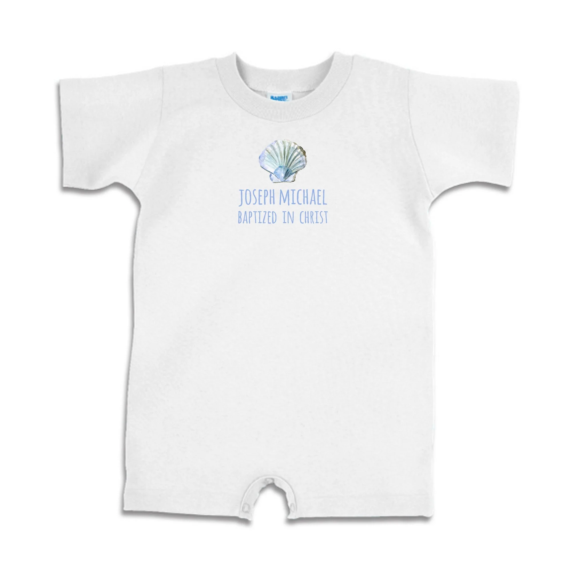 Personalized Boy's Baptized in Christ Romper - Image 4