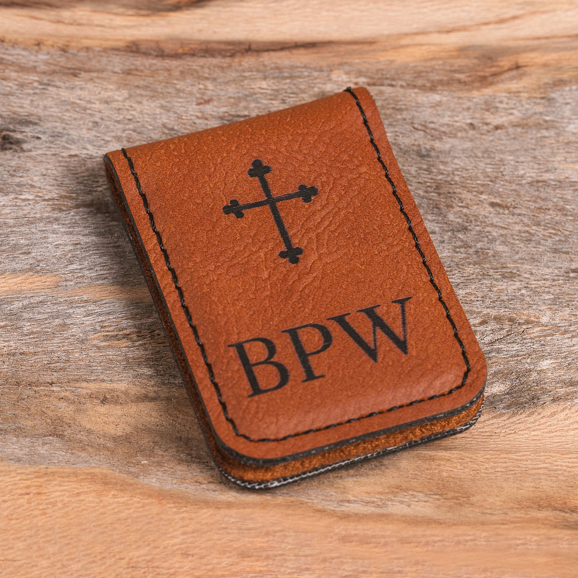 Personalized Budded Cross Money Clip
