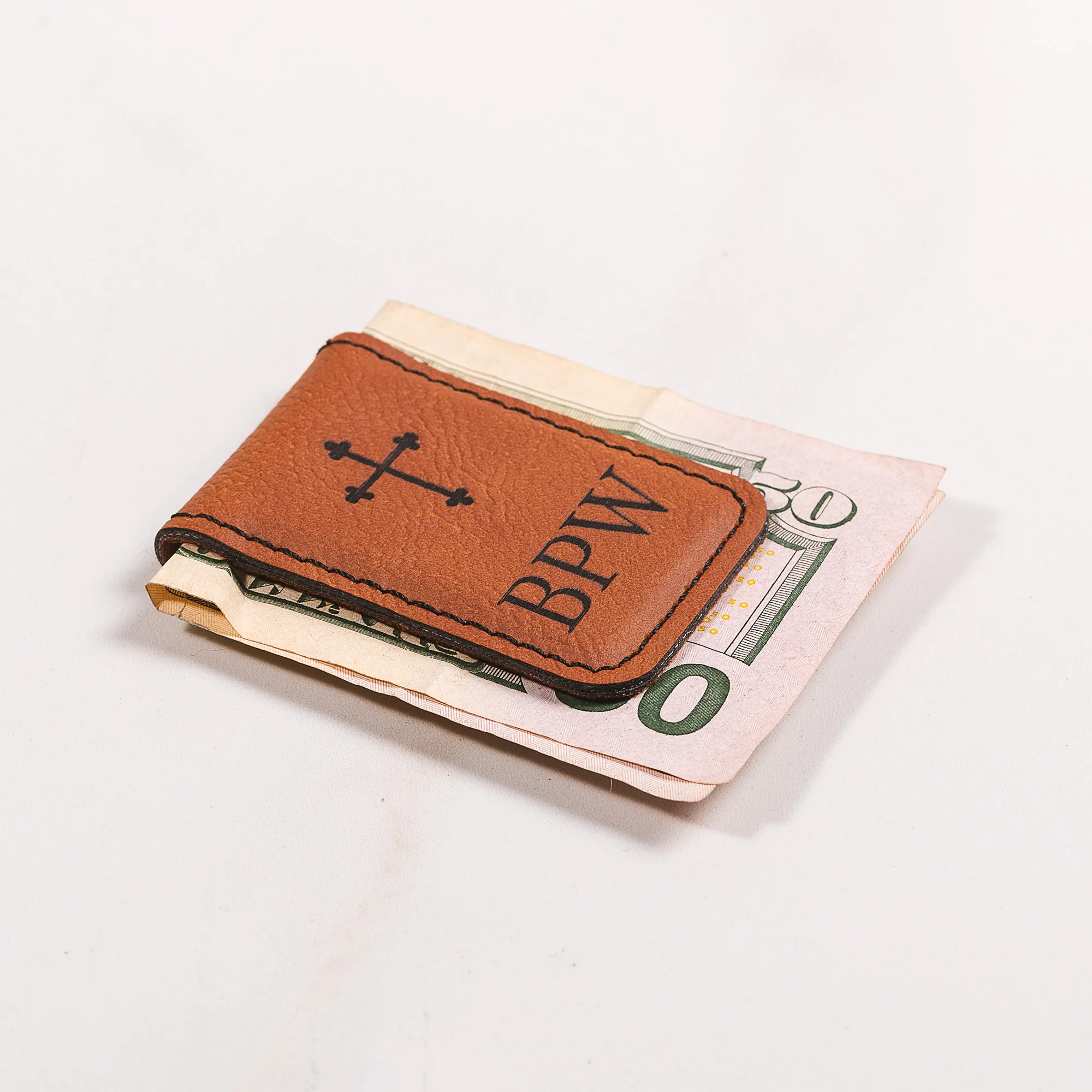 Personalized Budded Cross Money Clip - Image 2