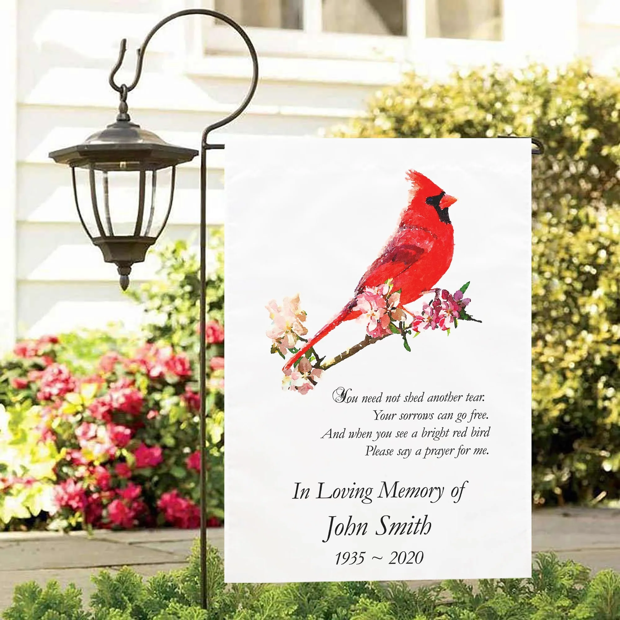 Personalized Cardinal Memorial Flag