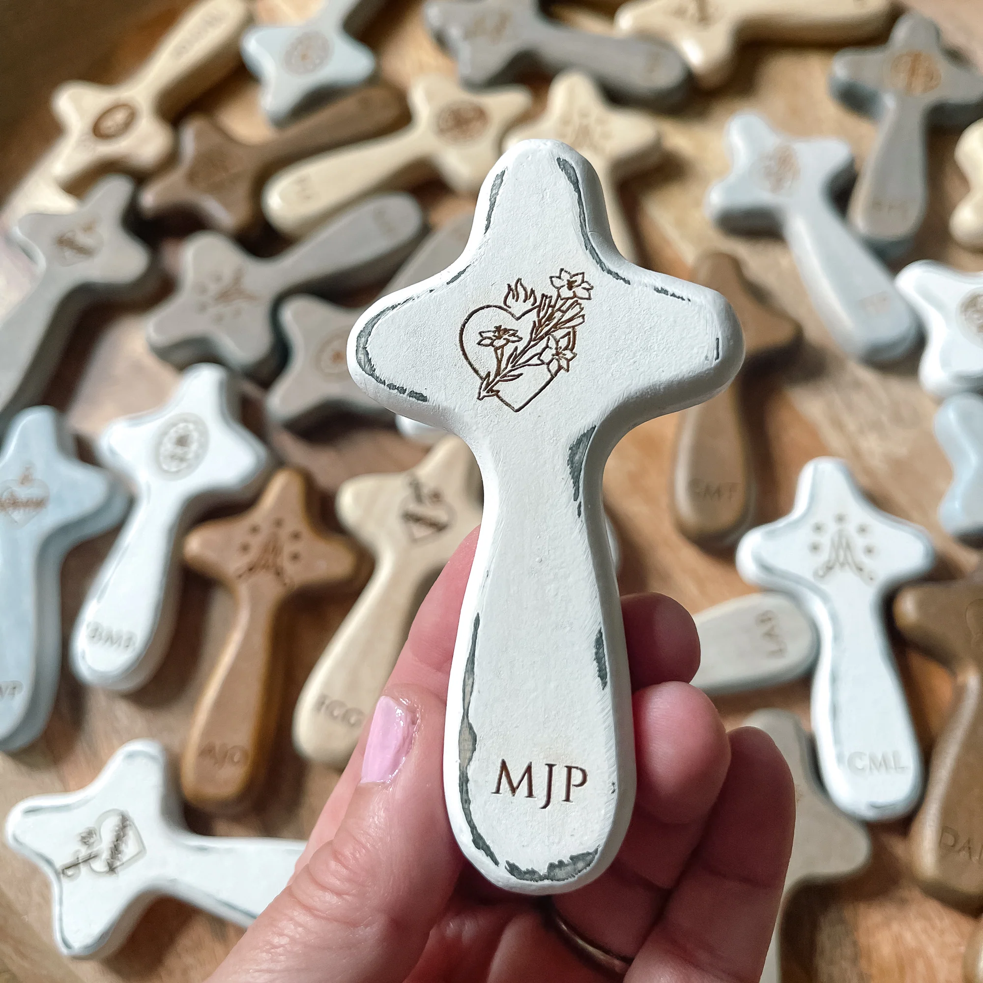 Personalized Chaste Heart of St. Joseph Comfort Cross - Image 2