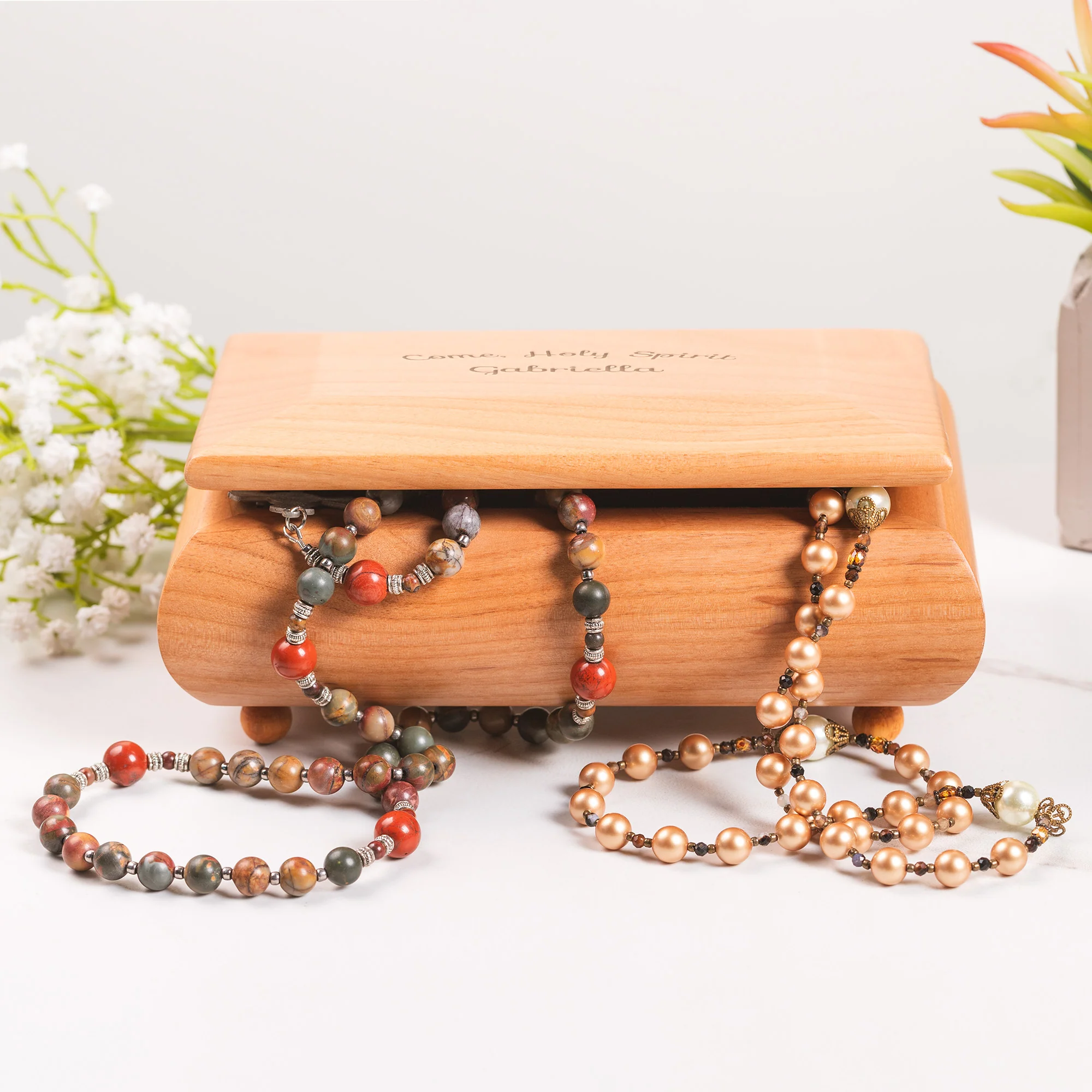 Personalized Come Holy Spirit Red Alder Keepsake Box - Image 3