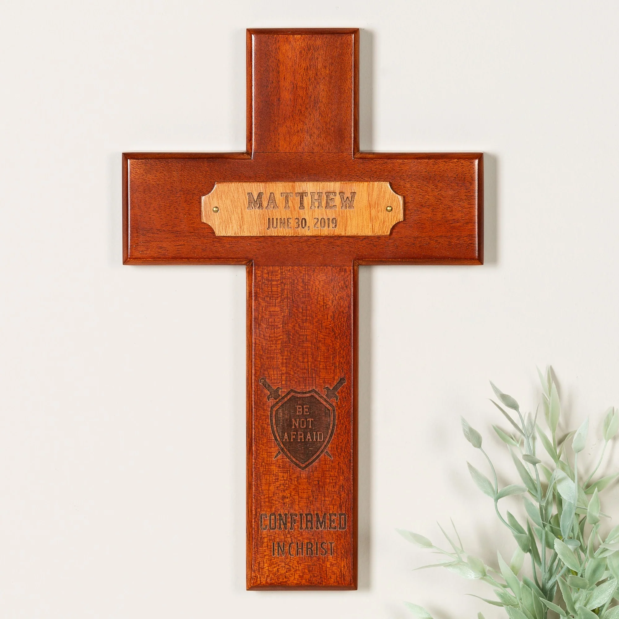 Personalized Confirmation Wood Cross - Image 2