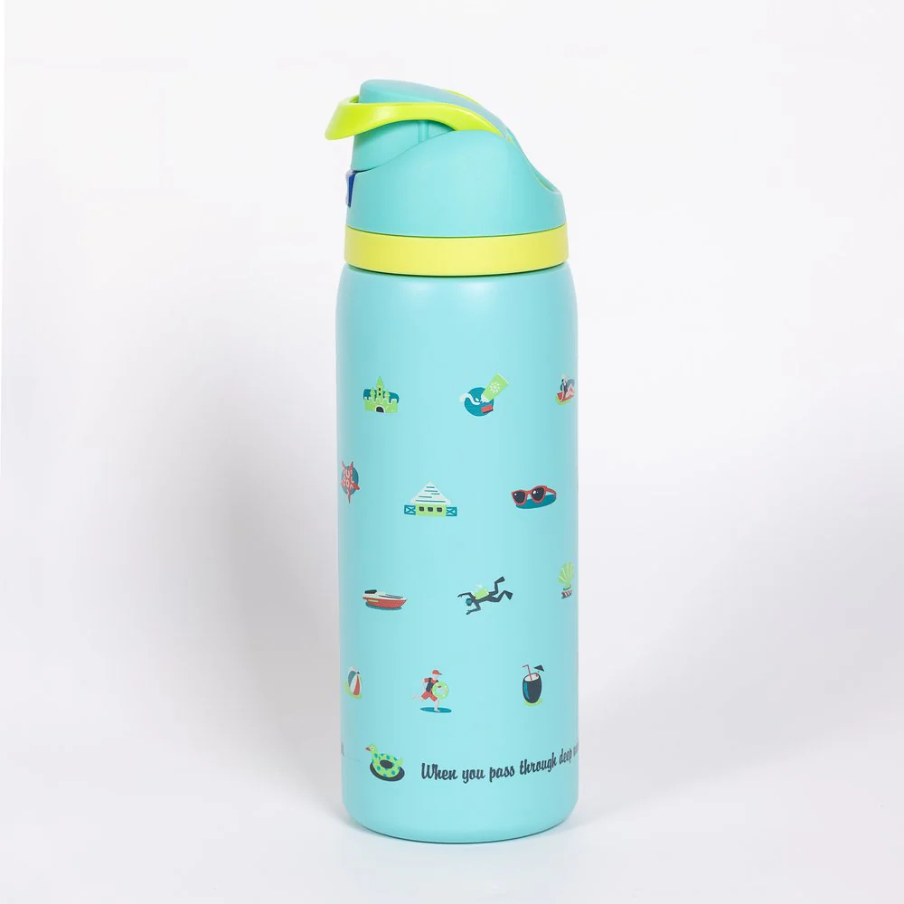 Personalized Deep Waters Teal Beach Water Bottle - Image 3