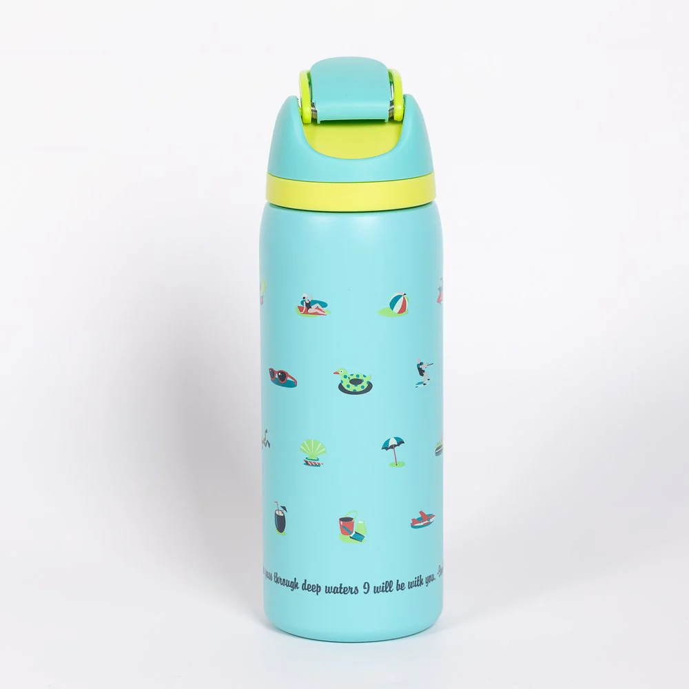 Personalized Deep Waters Teal Beach Water Bottle - Image 4