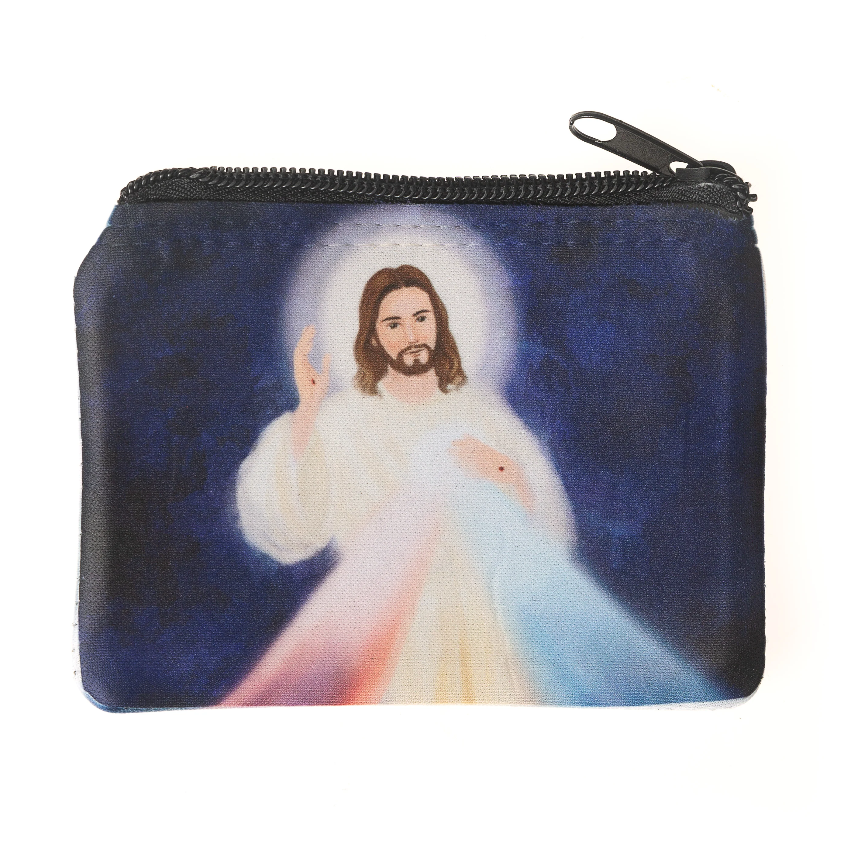 Personalized Divine Mercy Night Sky Rosary Pouch - Image 4