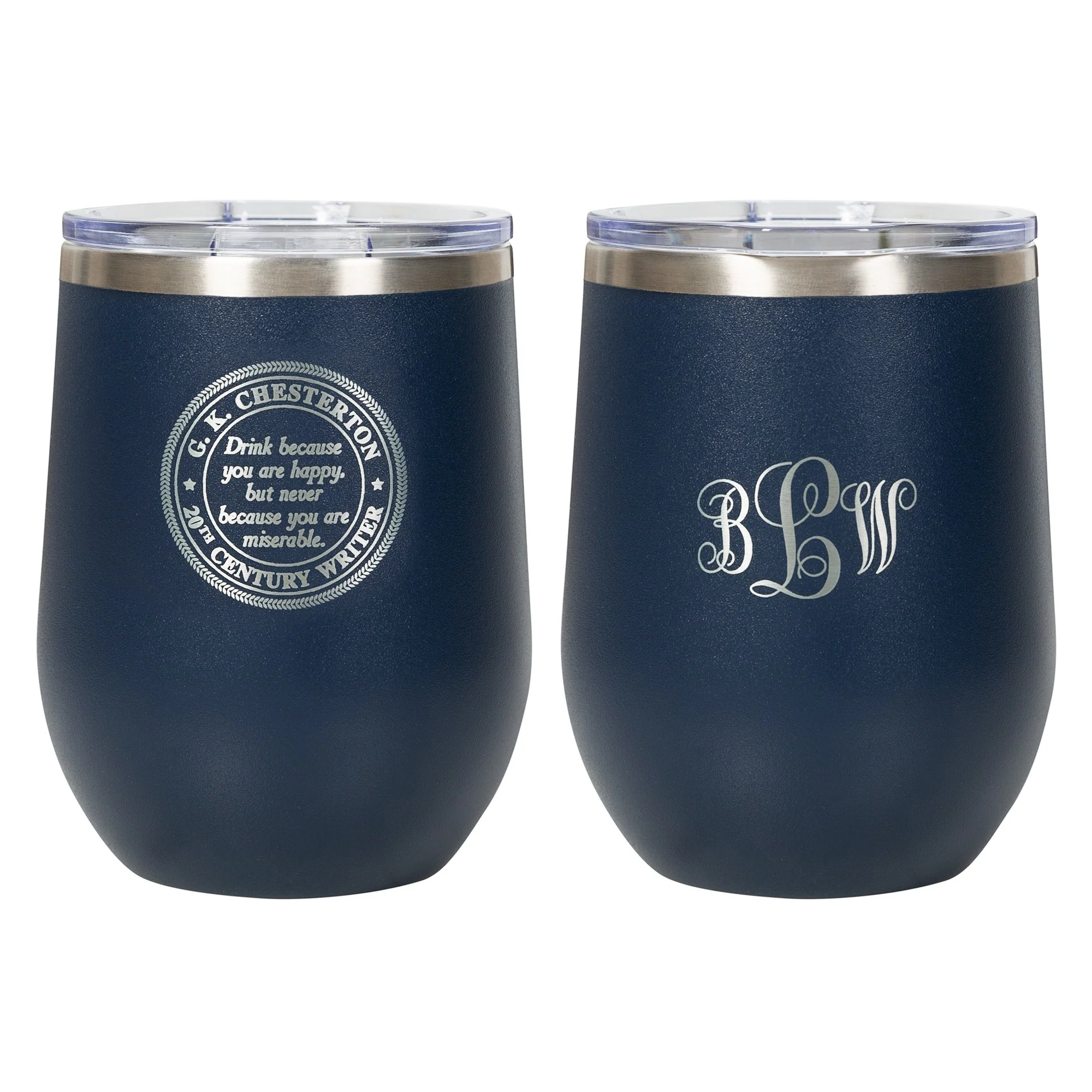 Personalized "Drink Because You're Happy" Wine Tumbler - Image 2